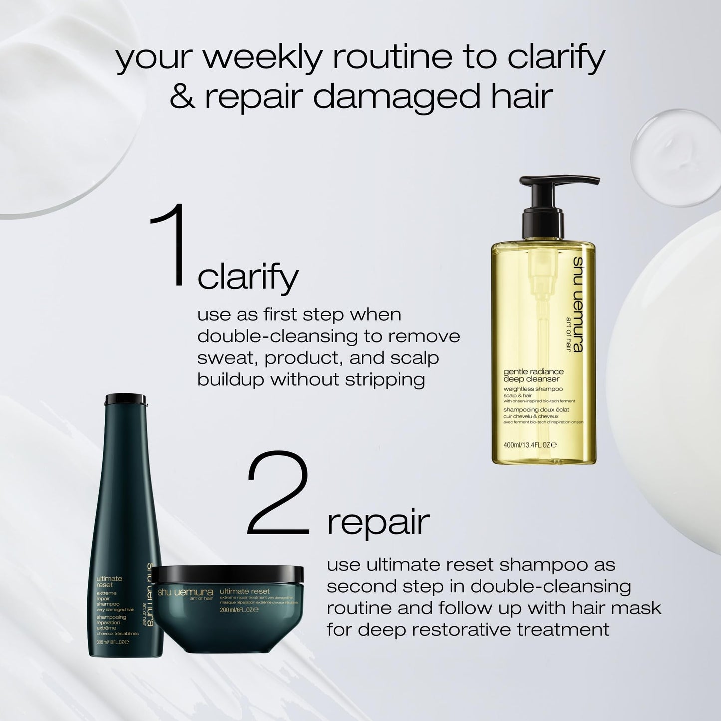Shu Uemura Gentle Radiance Clarifying Shampoo - Deep Cleansing, Removes Buildup and Balances Moisture, For All Scalp and Hair Types