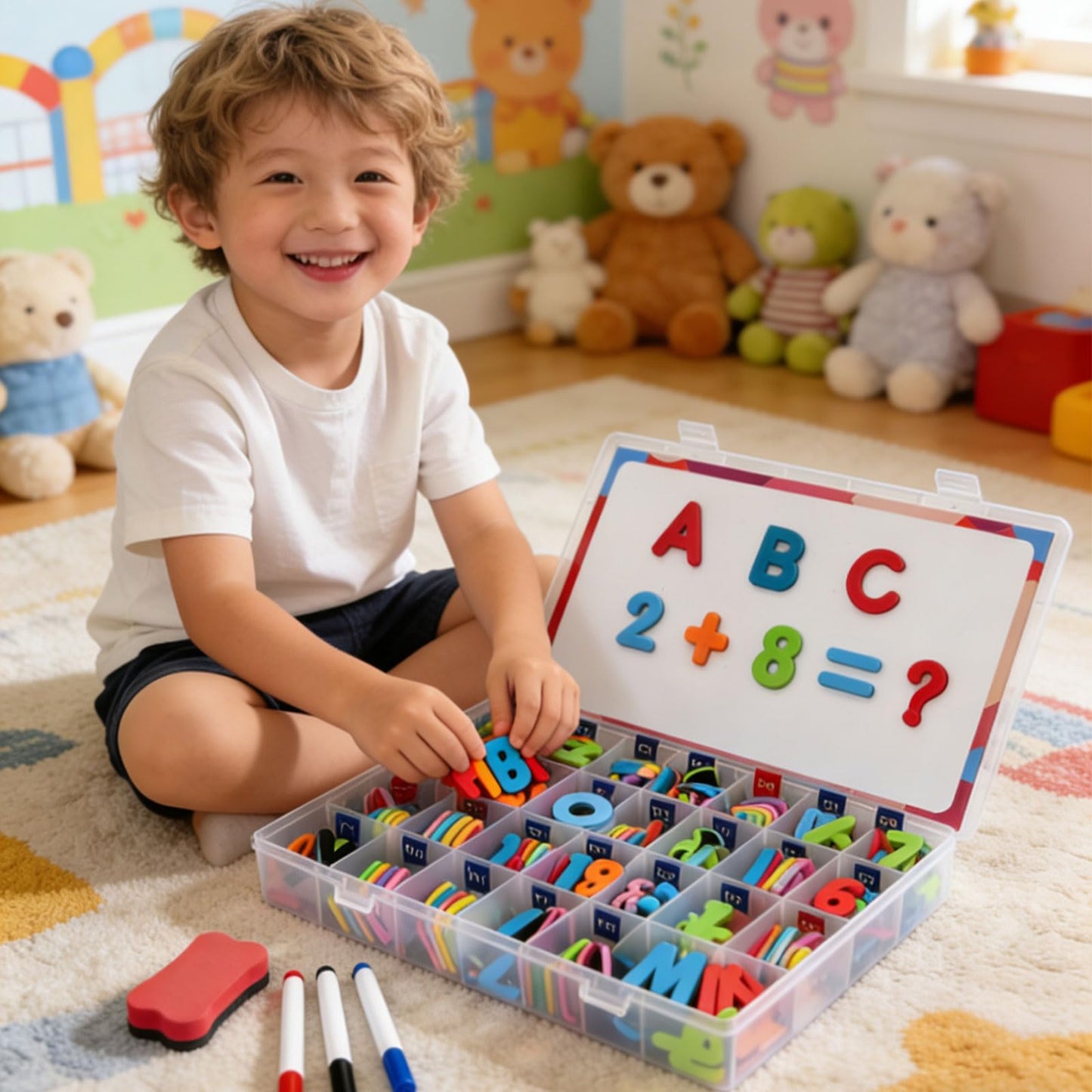 Magnetic Letters and Numbers 238 Pcs, Uppercase Lowercase Foam Alphabet ABC Fridge Magnets for Boys and Girls