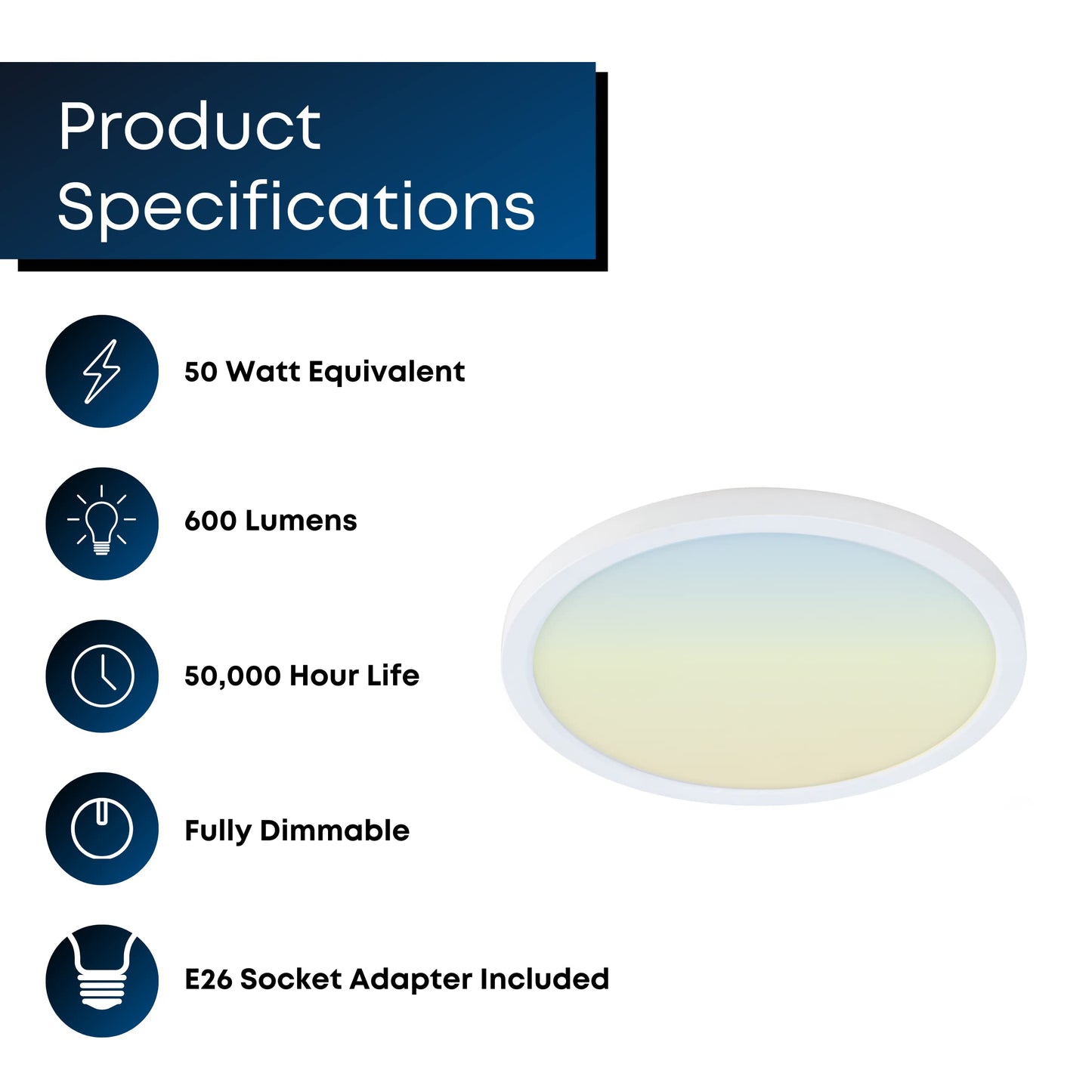 Feit Electric 4 Inch LED Ceiling Downlight, Dimmable Flat Panel Ceiling Light with Color Selection (5CCT), Fits Most 4 Inch Recessed Cans, TP24 Adapter Included (5"x 5"x 0.5"), 4 Pack, 74202/6WYCA/4