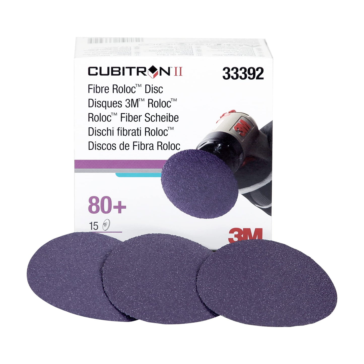 3M Cubitron II Roloc Fibre Disc, 786C, 33391, 3 in, 60+ Grit, 15 Pack, High Performance, Fast Cutting, Long Lasting