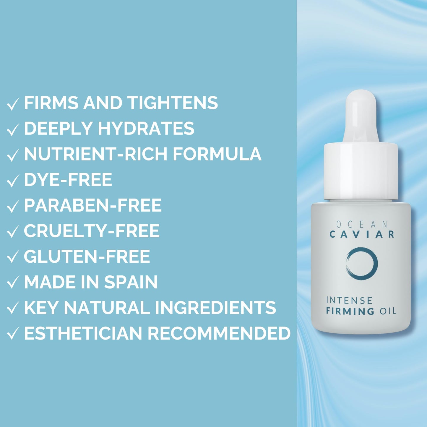 Noche Y Dia Caviar Firming Oil - Anti Aging Face Serum with Vitamin E - Firm & Lift Skin - Targets Fine Lines & Wrinkles - 20mL (.67 fl oz)