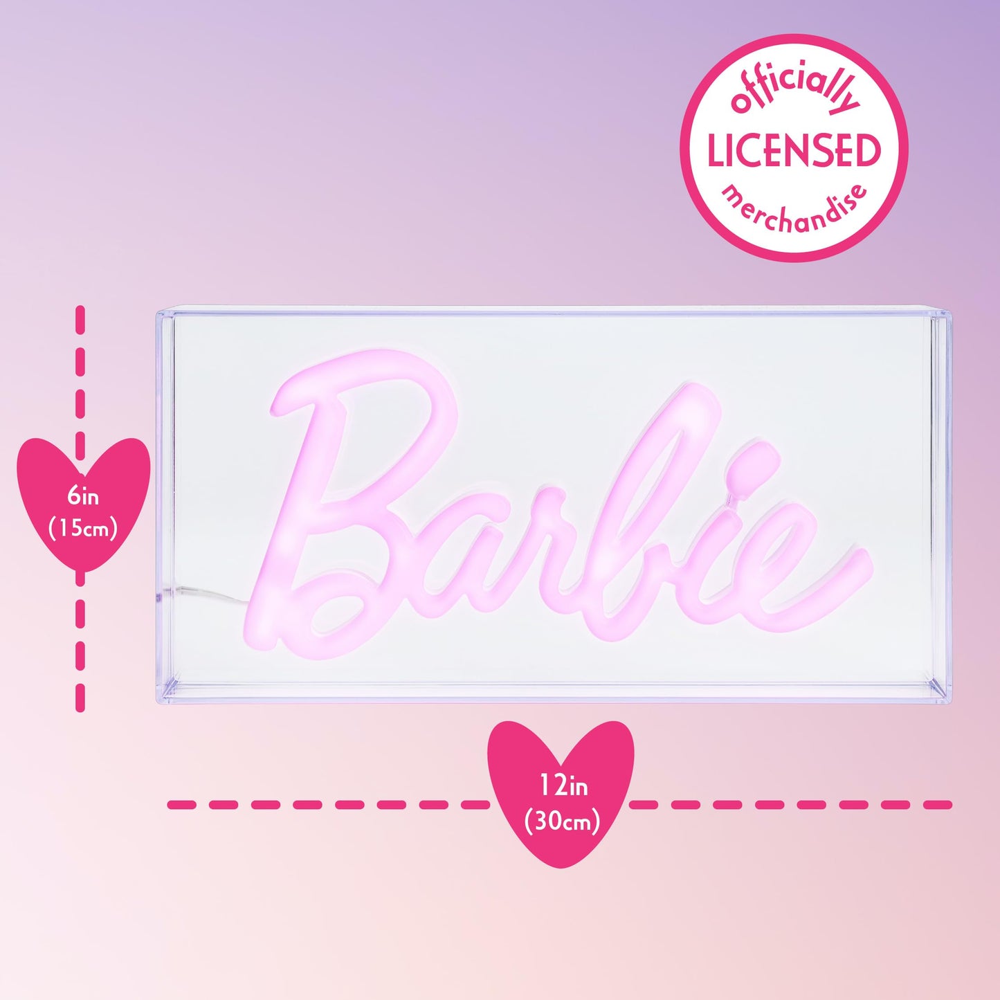 Paladone Barbie Logo LED Neon Pink Sign, Officially Licensed Barbie Merchandise and Room Decor