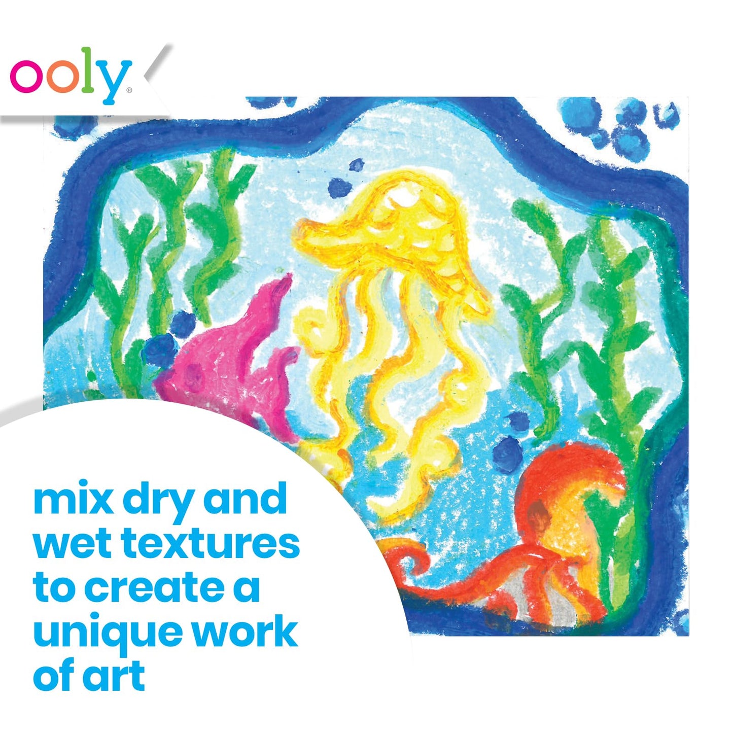 Ooly Smooth Stix Gel Crayons for Kids and Adults with Paint Brush - Set of 24 Watercolor Rainbow Crayons for Glass and Paper with Clear Plastic Crayon Case, Twist-Up Gel Crayon Set, Back to School