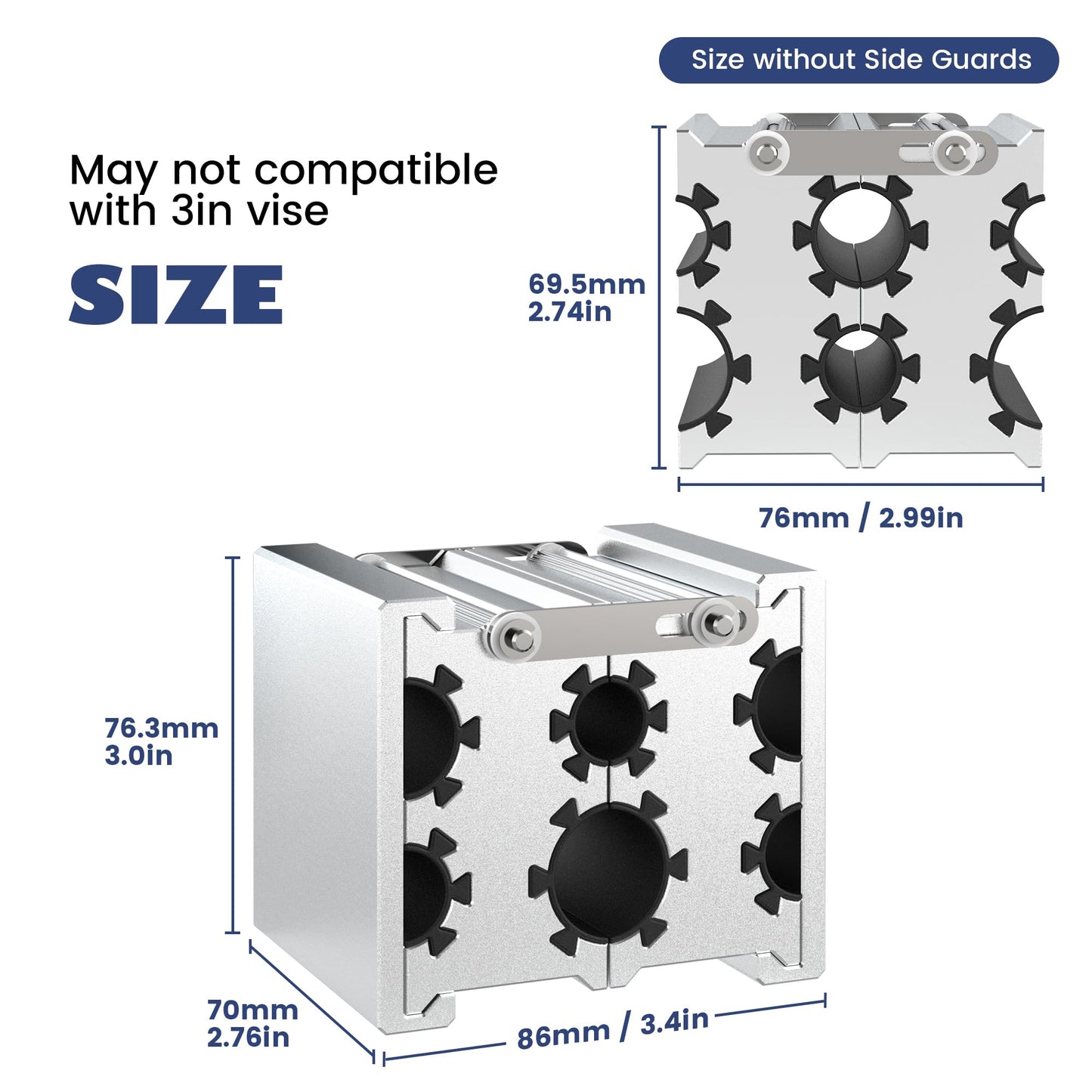 Universal Clamp Collets Barrel with 4 Openings, Constructed from Aircraft Grade Aluminum with Thick Anti-slip Non-Marring Surface