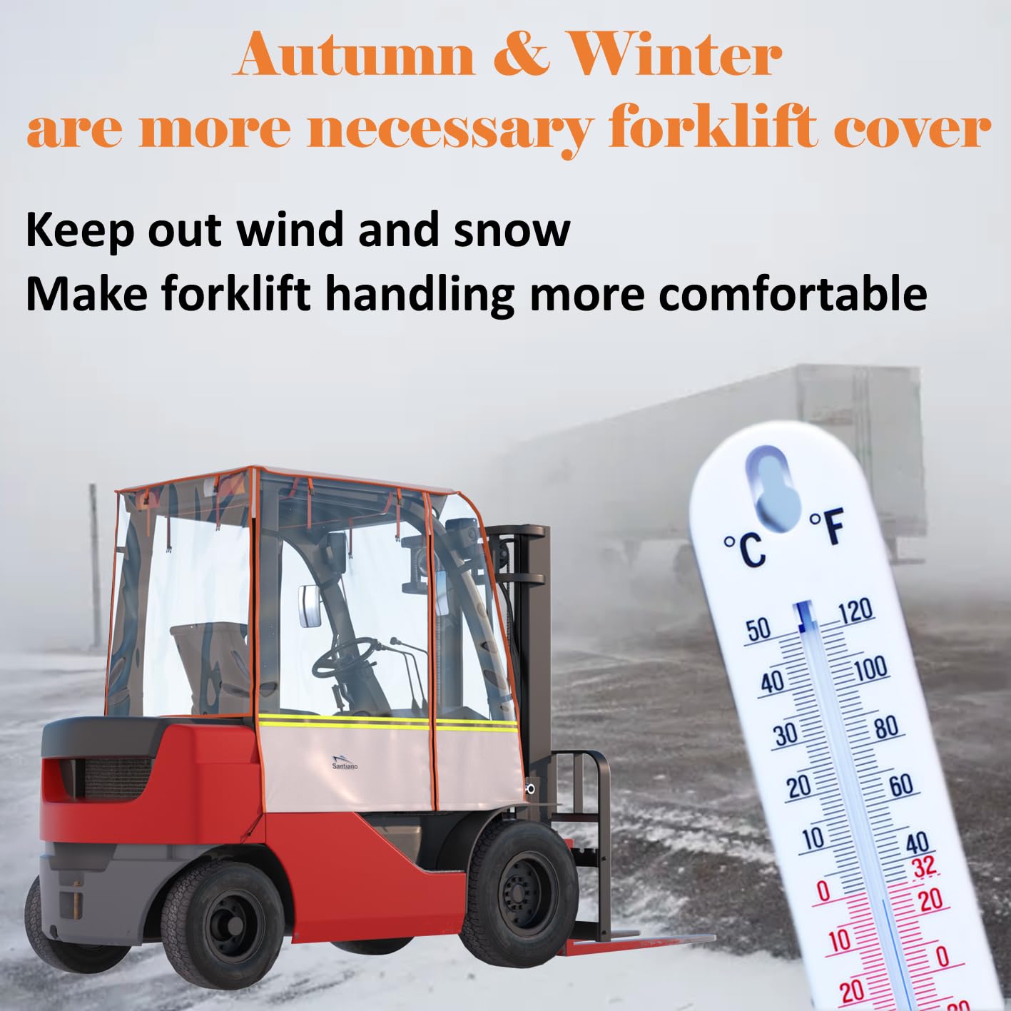 Santiano Forklift Cover,All-Weather Use, Multi-Functional, No Disassembly, Waterproof, Dustproof, Wind & Snow Protection,600D Oxford&EVA Eco-Friendly Material - Work Year-Round!Up to 6000 Lbs