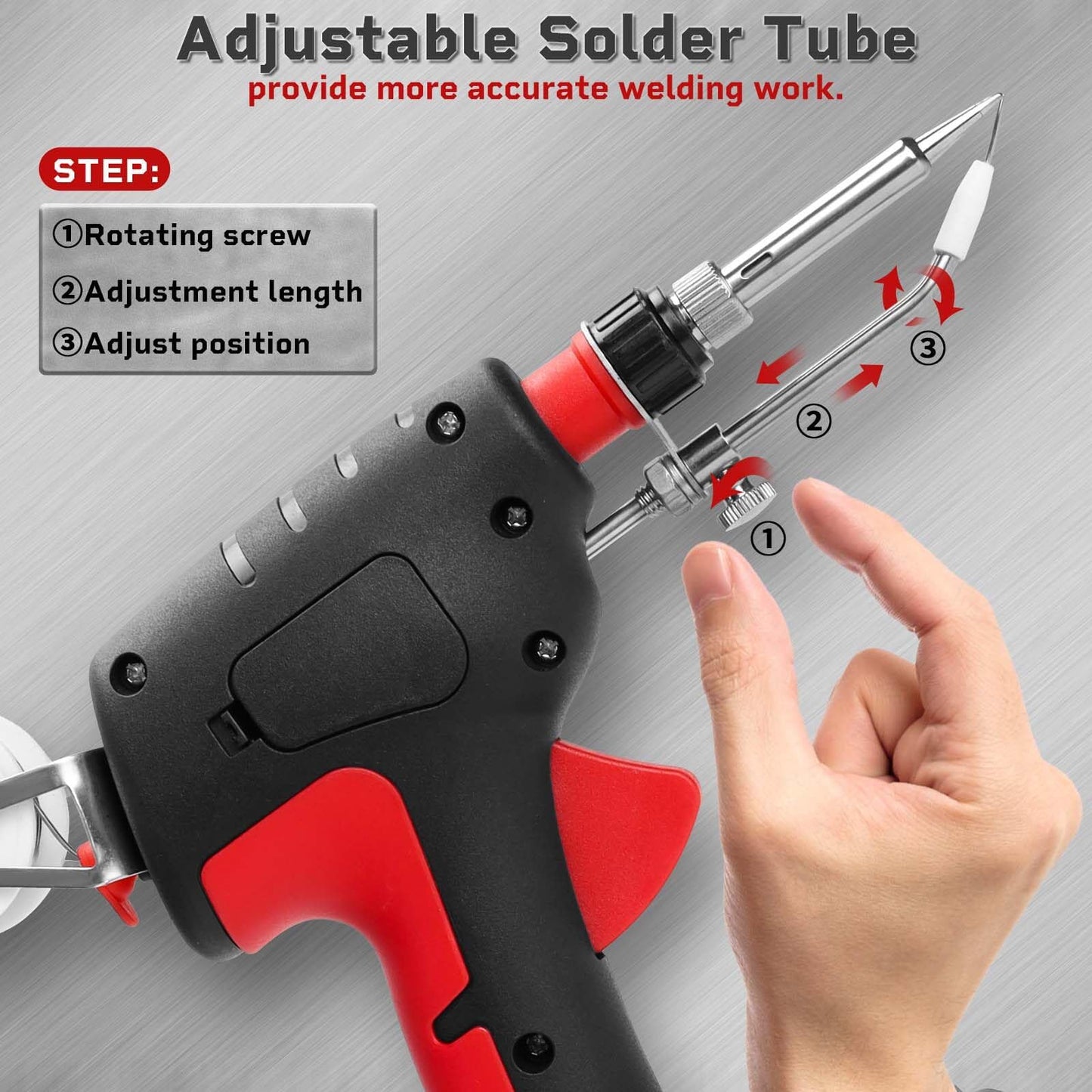 Cordless Soldering Iron Welding Kit - 60W 200-450℃ Adjustable Temperature One-handed Welding Iron With 20V Battery Automatic Soldering Gun Solder Tools for Electronic Repair Soldering Circuit Board