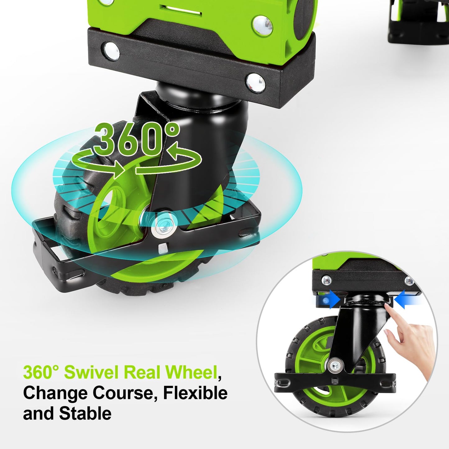 330LB Folding Hand Truck Moving Dolly, Hand Trucks Heavy Duty Combination of 4 Wheels and 2 Wheels Convertible Dolly Cart with Retractable Handle Dolly for Moving Office Carts(Green)