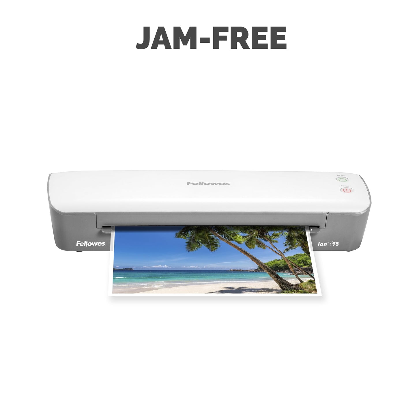 Fellowes Ion 95 Thermal Laminator for Home, School or Office with 15 Pouch Starter Kit, Easy to Use, Quick Warm-Up, Jam-Free, White/Grey (5247201)