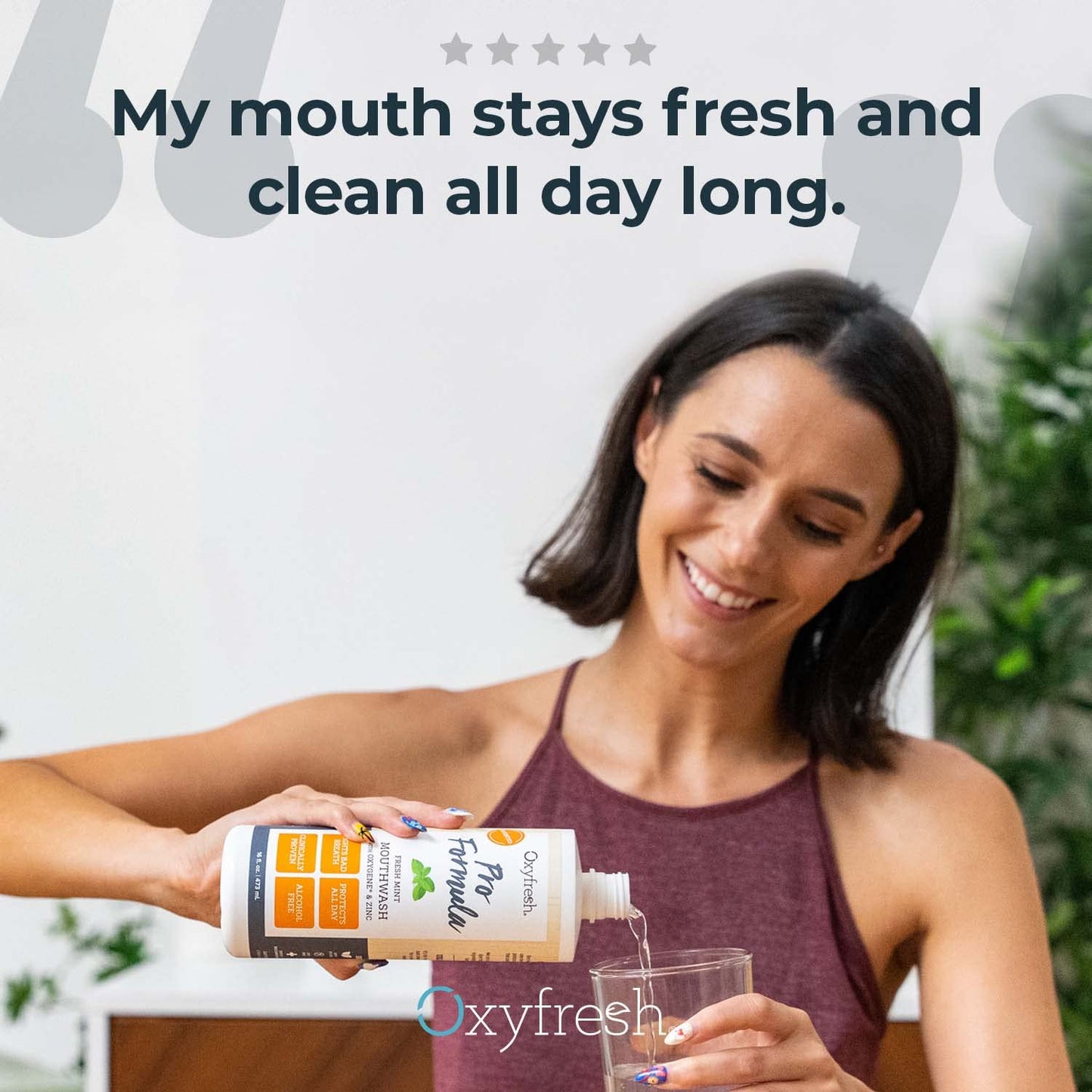 Oxyfresh Pro Formula Fresh Mint Mouthwash – Patented Zinc Mouthrinse for Fresh Breath & Soothing Gums – Dye Free, Fluoride Free, Alcohol Free Mouthwash – 3 Bottles, 16 oz. ea.