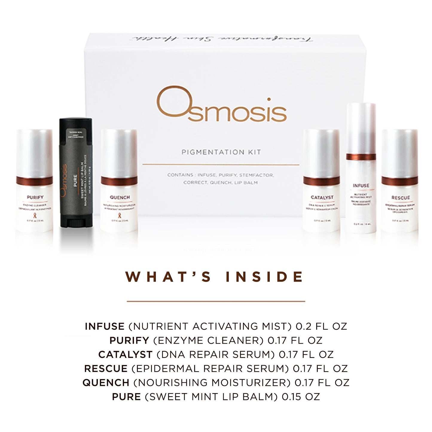 Osmosis Pigmentation Deluxe Kit, 6 Piece Skin Care Regimen, Helps Reduce Appearance of Dark Spots for Even Skin Tone, Travel Size