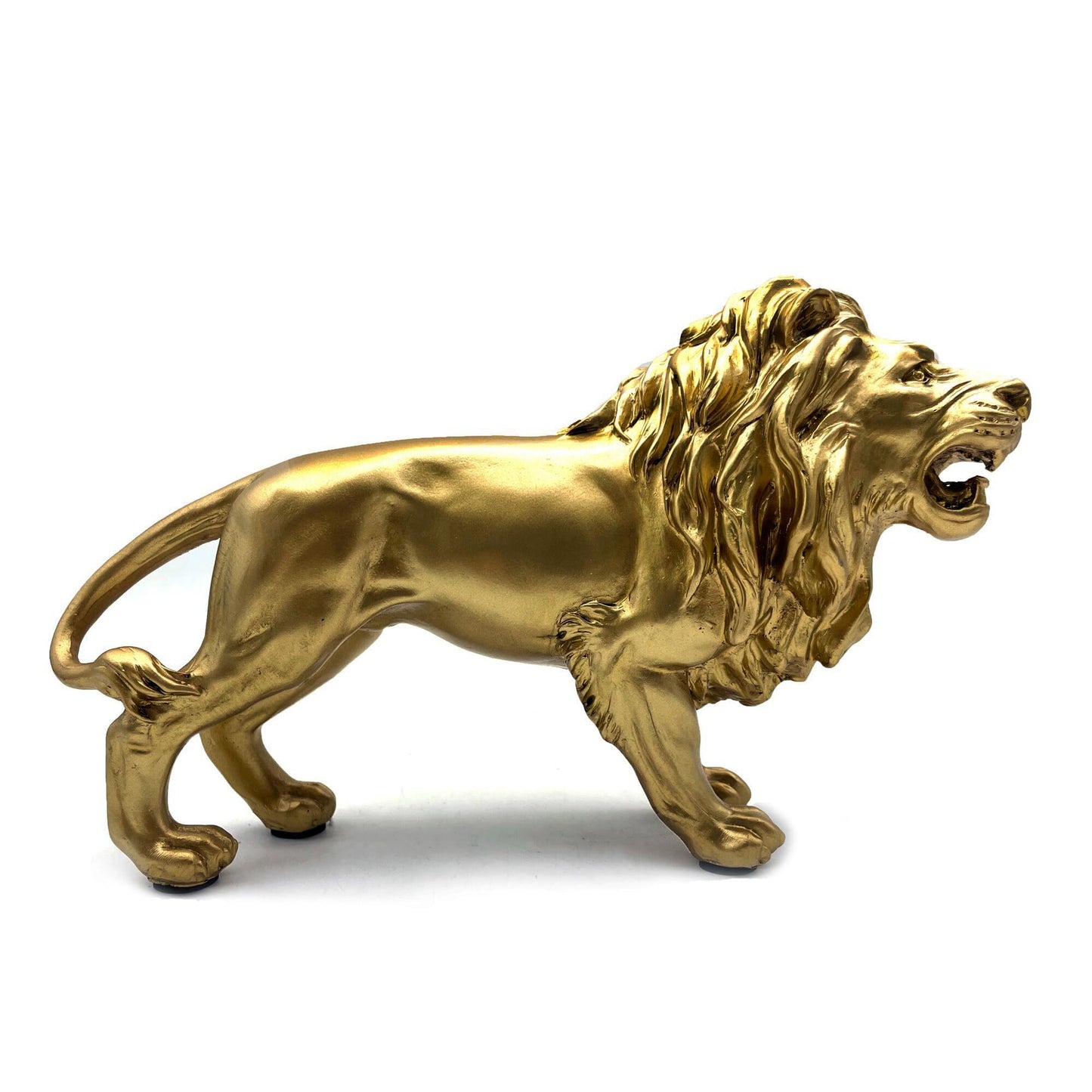 10 Inch Lion Statue Figurine Sculpture Resin Collectible Gifts for Lion Lover Office Home Decor Desk Accessories Decoration Garden Figurines Outdoor Decor Gold