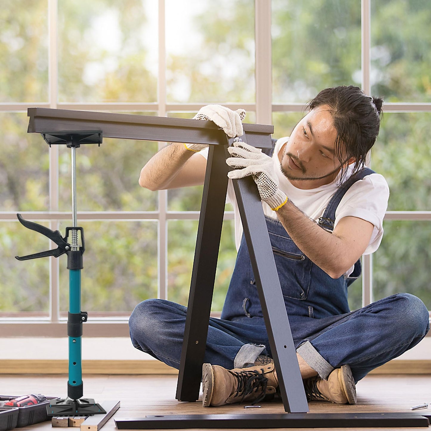 OUTIMATE Adjustable Support Pole, Cabinet Jacks for Installing Cabinets, Telescoping Support Poles Range from 13.8'' to 24'' Third Hand Tool for Installation, 132 LB Capacity, 4 Packs