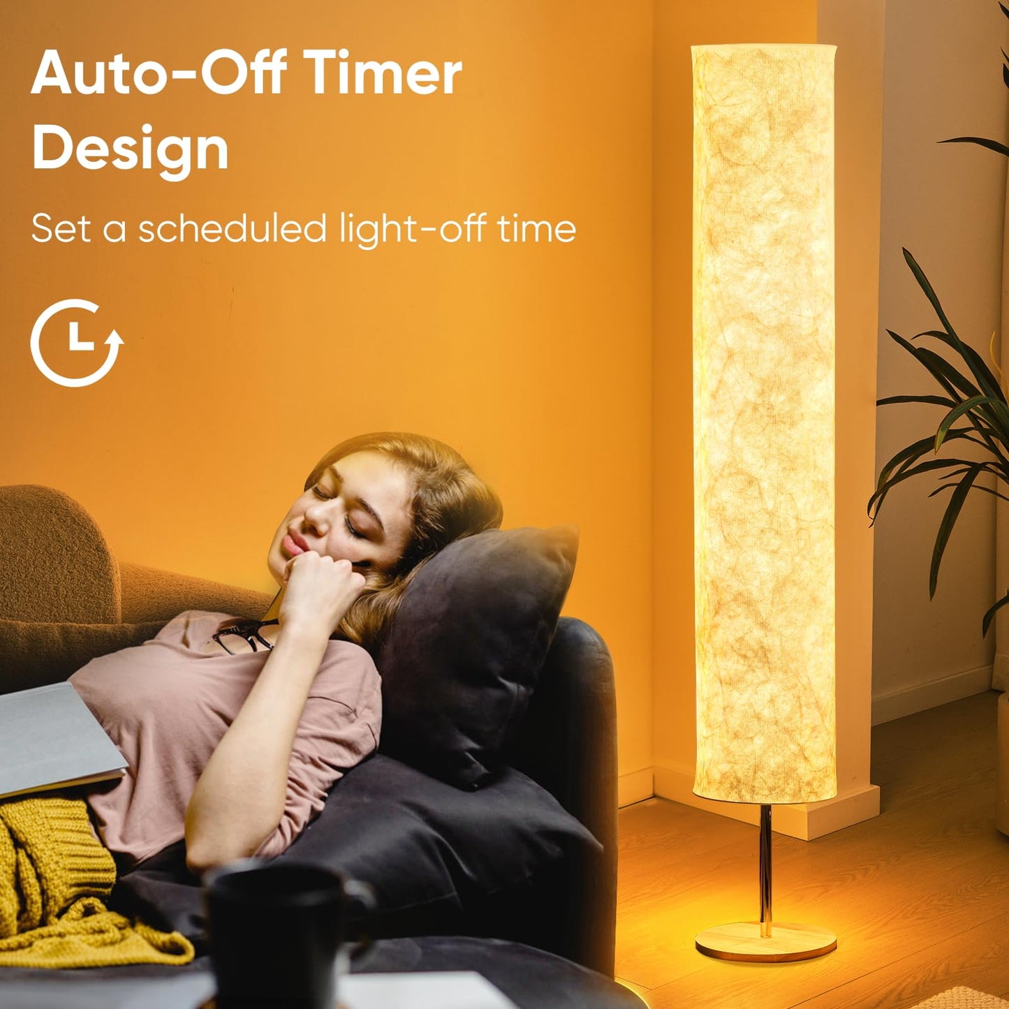 58 inch Soft Light Floor Lamp Simple Design Morden 3 Color Lighting Remote Control,LED lamp with Tyvek Fabric Shade,Brightness Adjustable for Living Room Bedroom Game Room