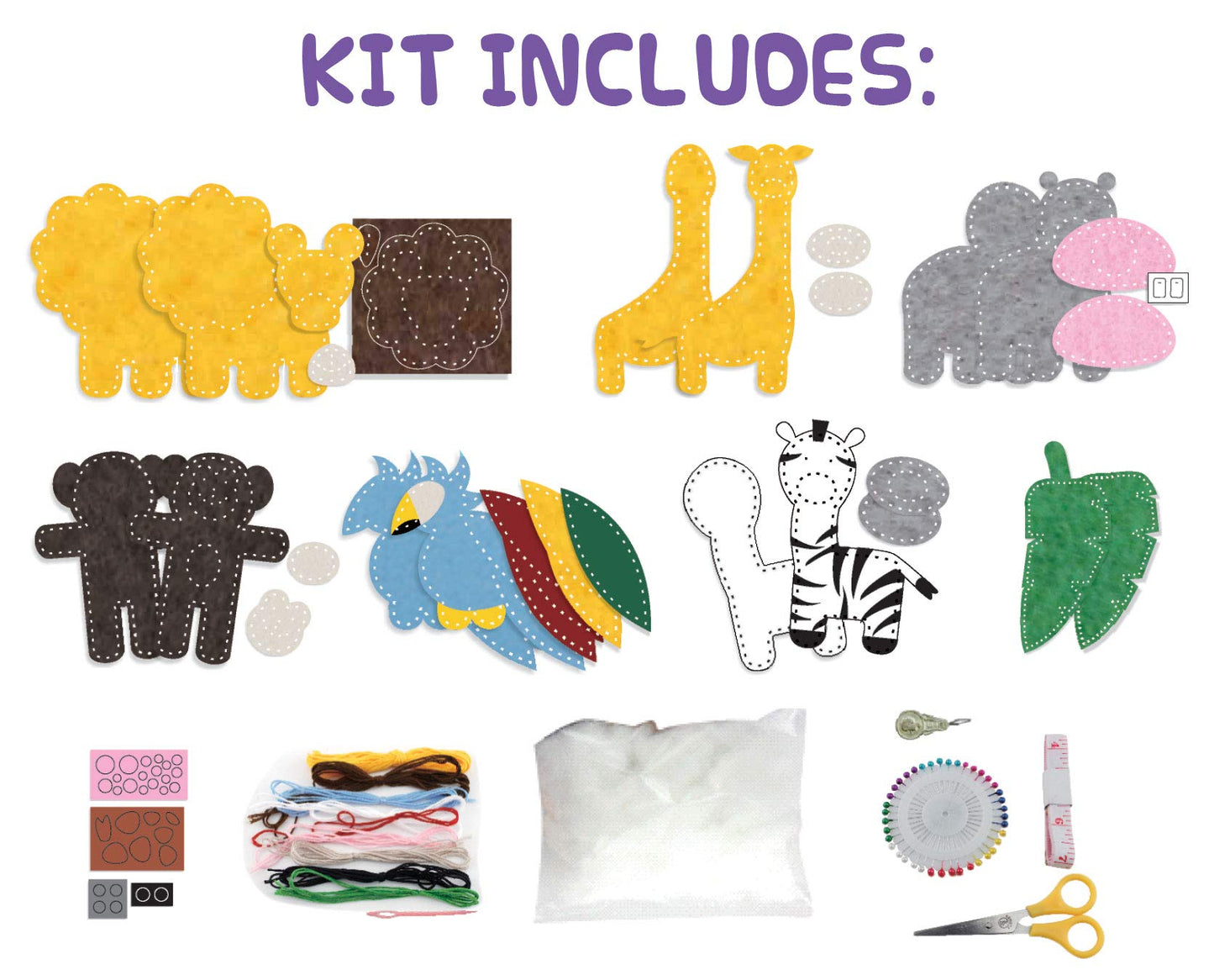 Peachy Keen Crafts My First Sewing Kit | Starter Sew Set for Kids DIY Stitching with Travel Case | Perfect Craft for Beginner