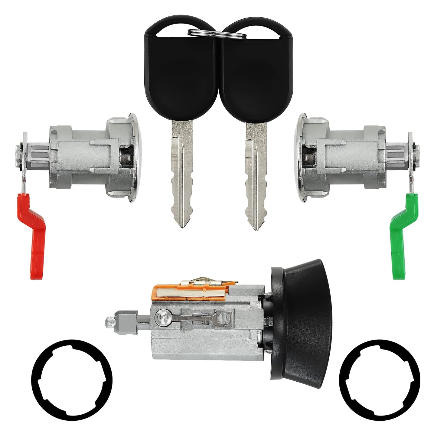 for Ford Ranger 2001-2011,Explorer Sport Trac 2001-05,Explorer 2 Door Sport 2001-03,Mazda B Series 2001-06 Ignition Switch Lock Cylinder & Door Lock Cylinder Set W/2 PATS Chip Keys LC6177 DL5886