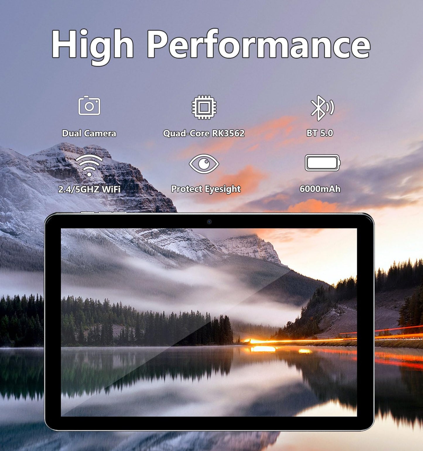 Android Tablet, 10.1 inch Android 13 Tablets 6GB RAM 64GB ROM 1TB Expand, 1280x800 IPS HD Touchscreen,6000mAh Battery, Bluetooth, Dual Camera, GMS, WiFi （Silver