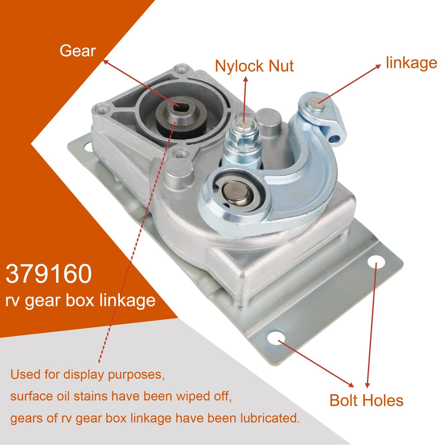 379160 RV Gear Box Linkage A with 676061 Step Motor Compatible with kwikee Electric Steps 22, 23, 28A, 30, 32, 33, 34, 35, 36, 38 and 40 Series. Replace 379147 379160 366043 1101428 676061 2141001