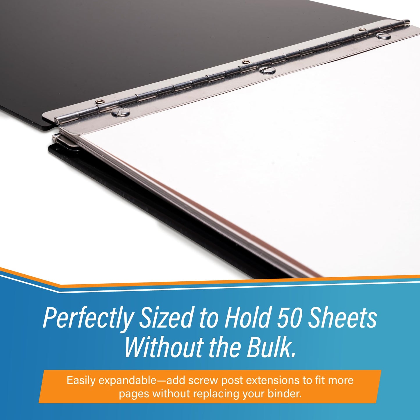 11x17 Screw Post Binder Acrylic Panel with Fixed Posts Black