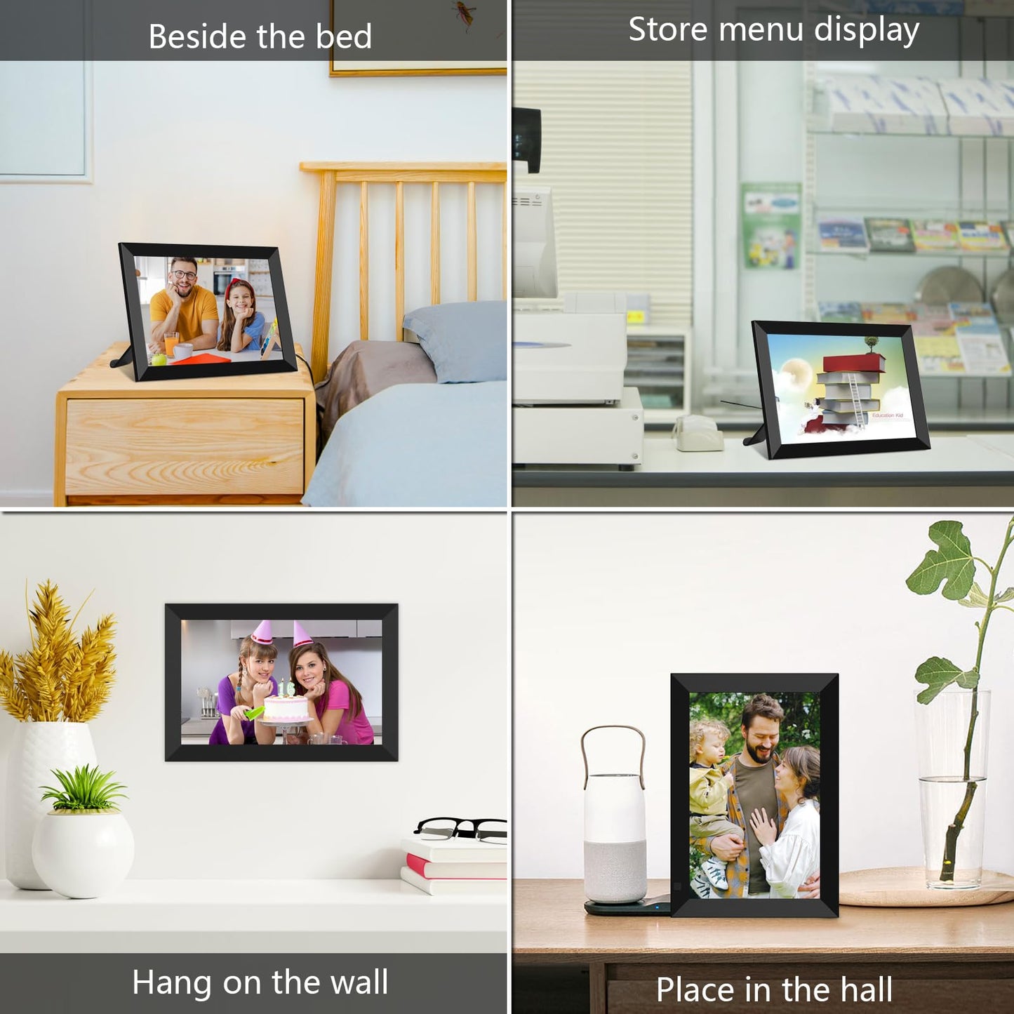 32GB FRAMEO 10.1 inch WiFi Digital Picture Frame 1280x800 HD IPS Touch Screen Smart Cloud Photo Frame, Auto-Rotate, Wall Mountable, Easy Setup to Share Photos or Videos via Frameo