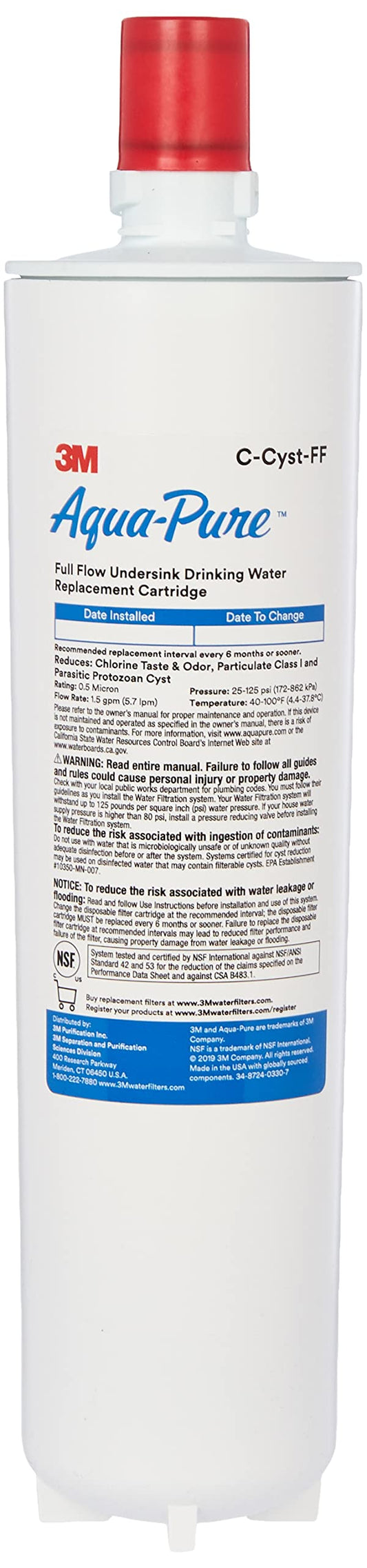 Aqua Pure C-CYST-FF Undersink Filter Replacement Cartridge