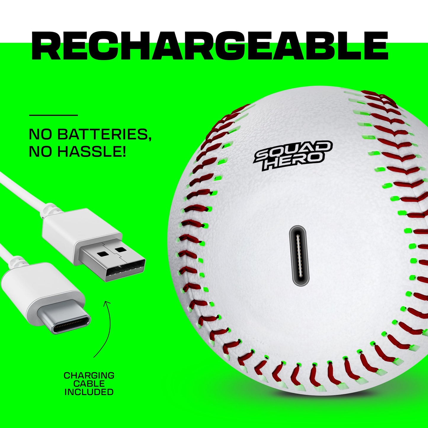 FlashCatch Rechargeable Light up Baseball for Kids and Teens Recreation_Ball