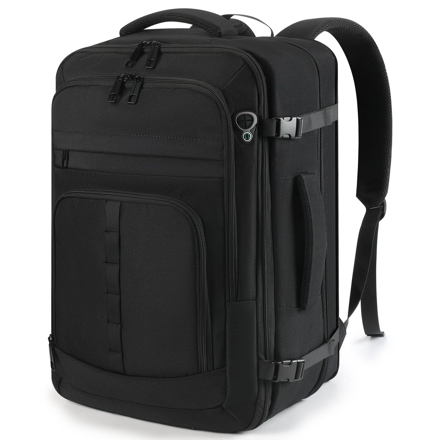 Spacious Travel Backpack,Expandable 1-5 Days Carry on Backpack with USB Cable Port,Fits 17.3" Laptop Notebook,Water Resistant Weekender Backpack for Men Women Bussiness Trips,Daily Use,Black