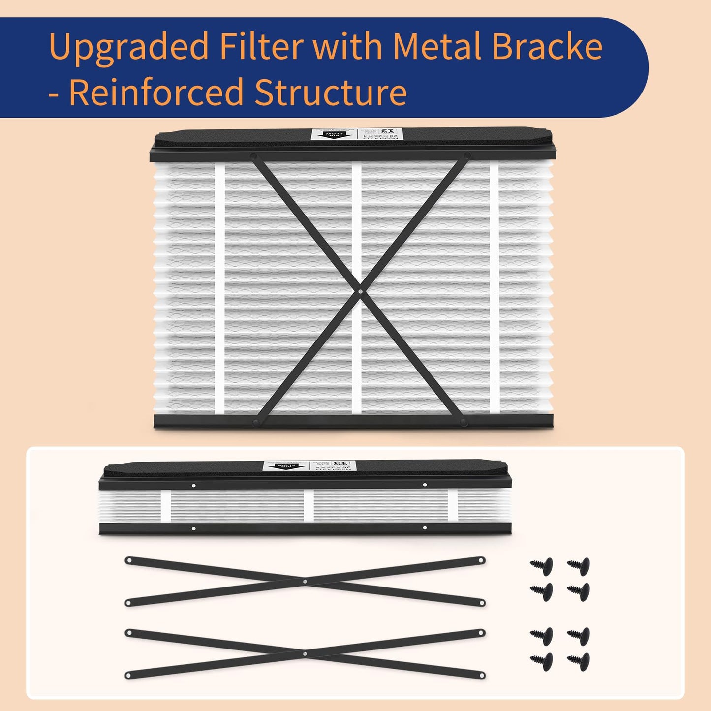 ZOLTRIXA 213 Replacement Filter Compatible with AprilAire Air Purifier Models 1210 1620 2210 2216 3210 4200, Merv 13 Whole House Furnace Filters 20x25x4, 2-Pack