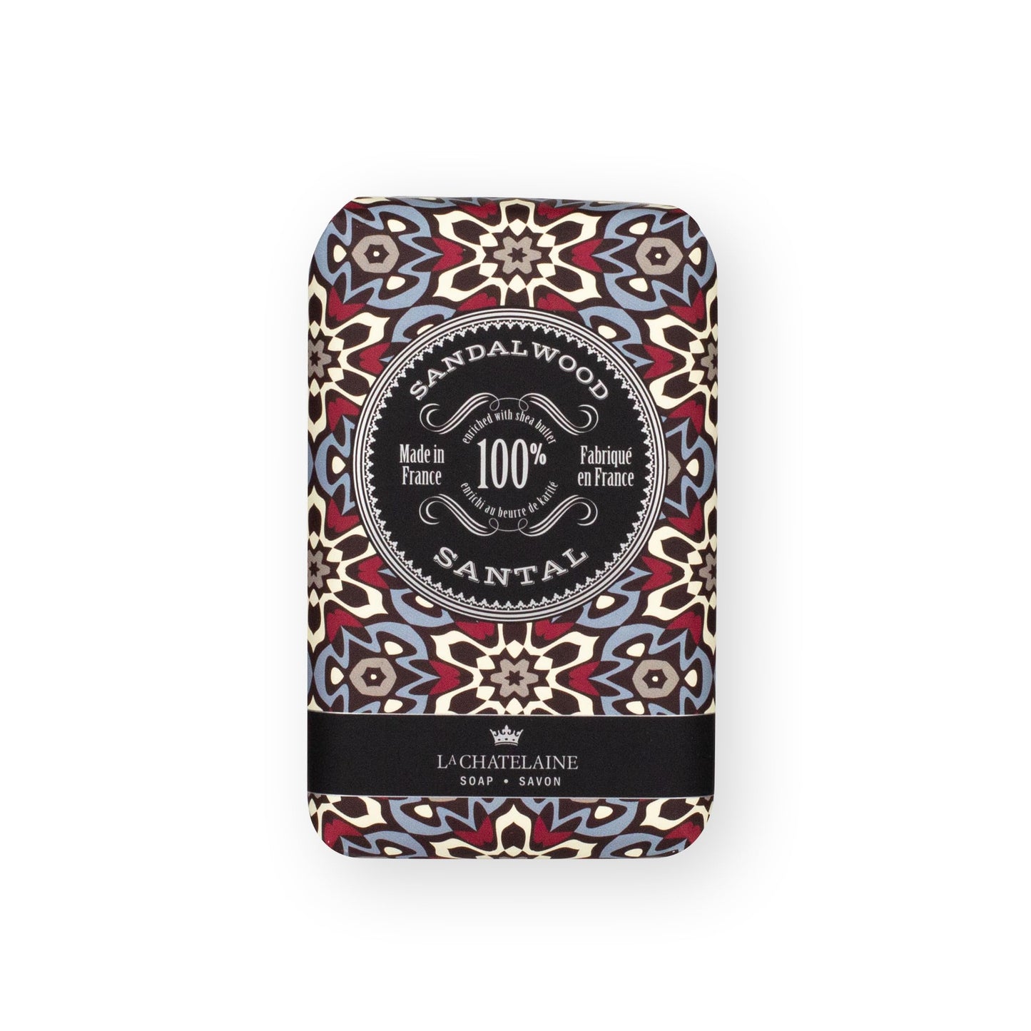 La Chatelaine Luxury Bar Soap Trio Gift Set Tin | Made in France | Natural and Organic | Shea Butter Formula | 3 x 8.8 oz / 250g - Red Mosaic Soap Trio (Deep Blue Sea, Sandalwood, Citrus Zest)