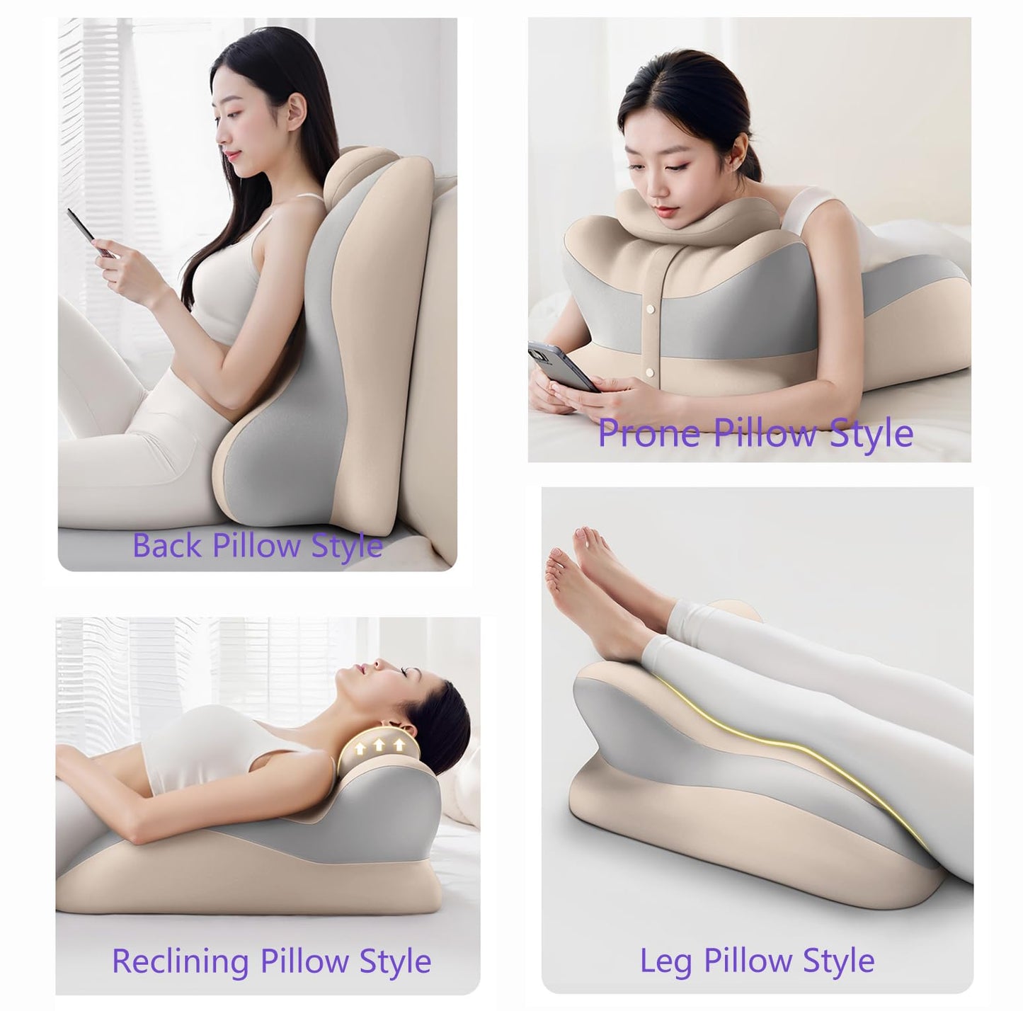 Adjustable Intimacy & Pregnancy Support Pillow - Ergonomic Foam Wedge Cushion for Back Pain, Sitting, Lying, Multi-Position with Removable Washable Cover (Dark Gray)
