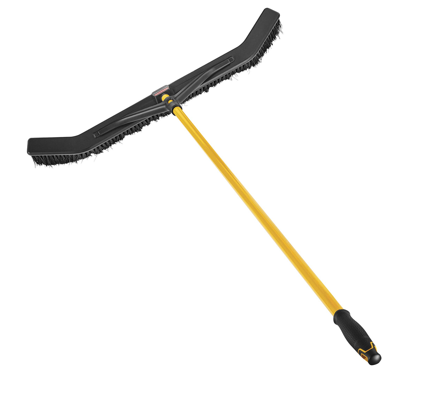 Rubbermaid Commercial Products Maximizer 36" Push to Center Push Broom Polypropylene Fill Black Angled Sides Medium Bristles for Indoor/Outdoor Multi-Surface Use