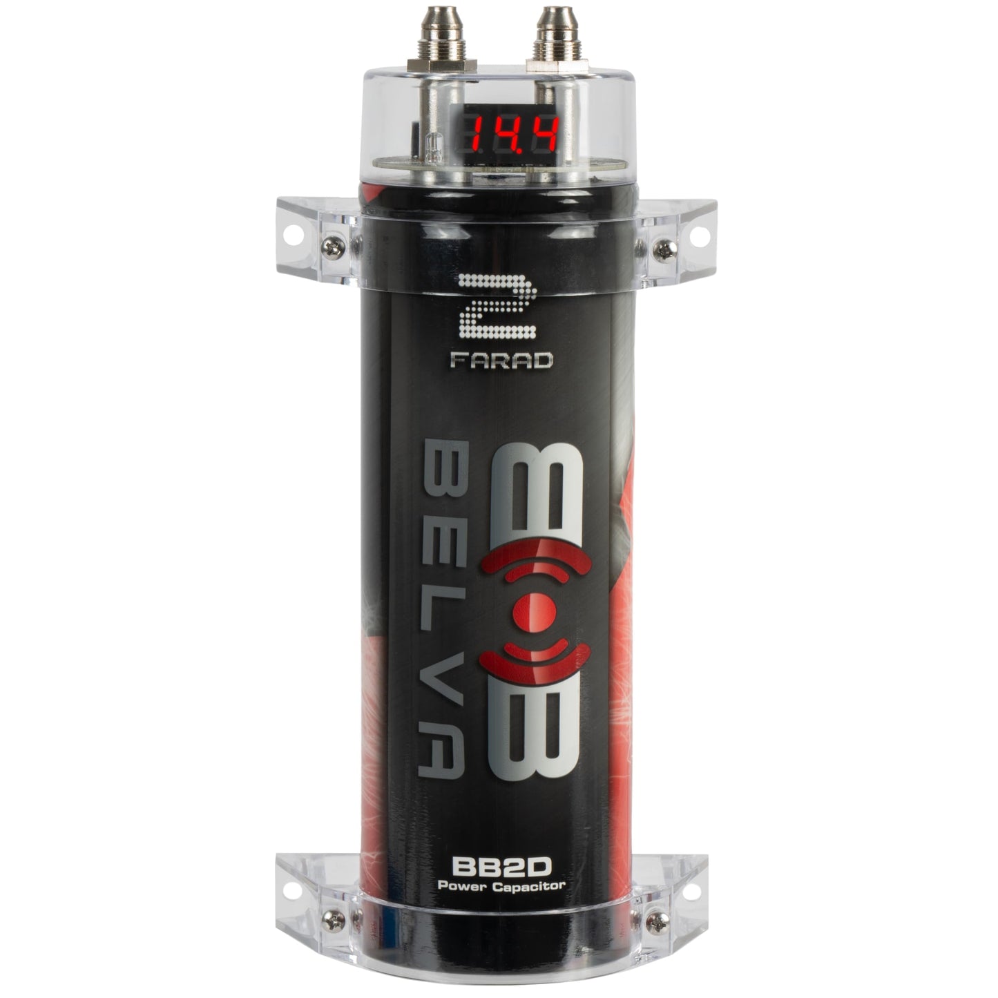 Belva BB2D 2.0 Farad Capacitor with Digital Red Display, Perfect for Systems up to 2000W