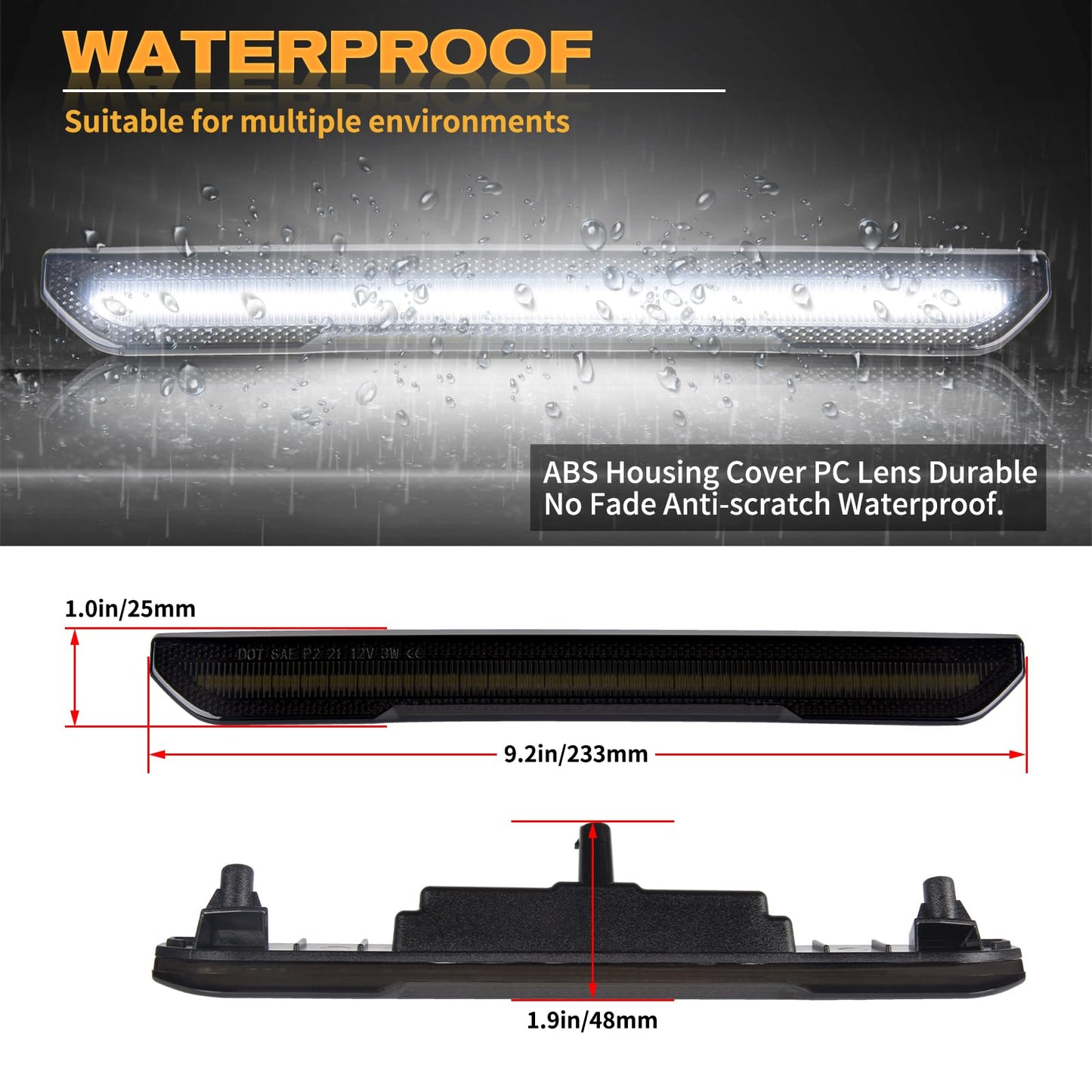 POPMOTORZ 4PCS LED Fender Side Marker Lights for 2020 2021 2022 2023 2024 2025 GMC Sierra 2500HD 3500HD Pickup Truck Front Rear Fender LED Marker Lights Replace OEM Side Marker Lamps