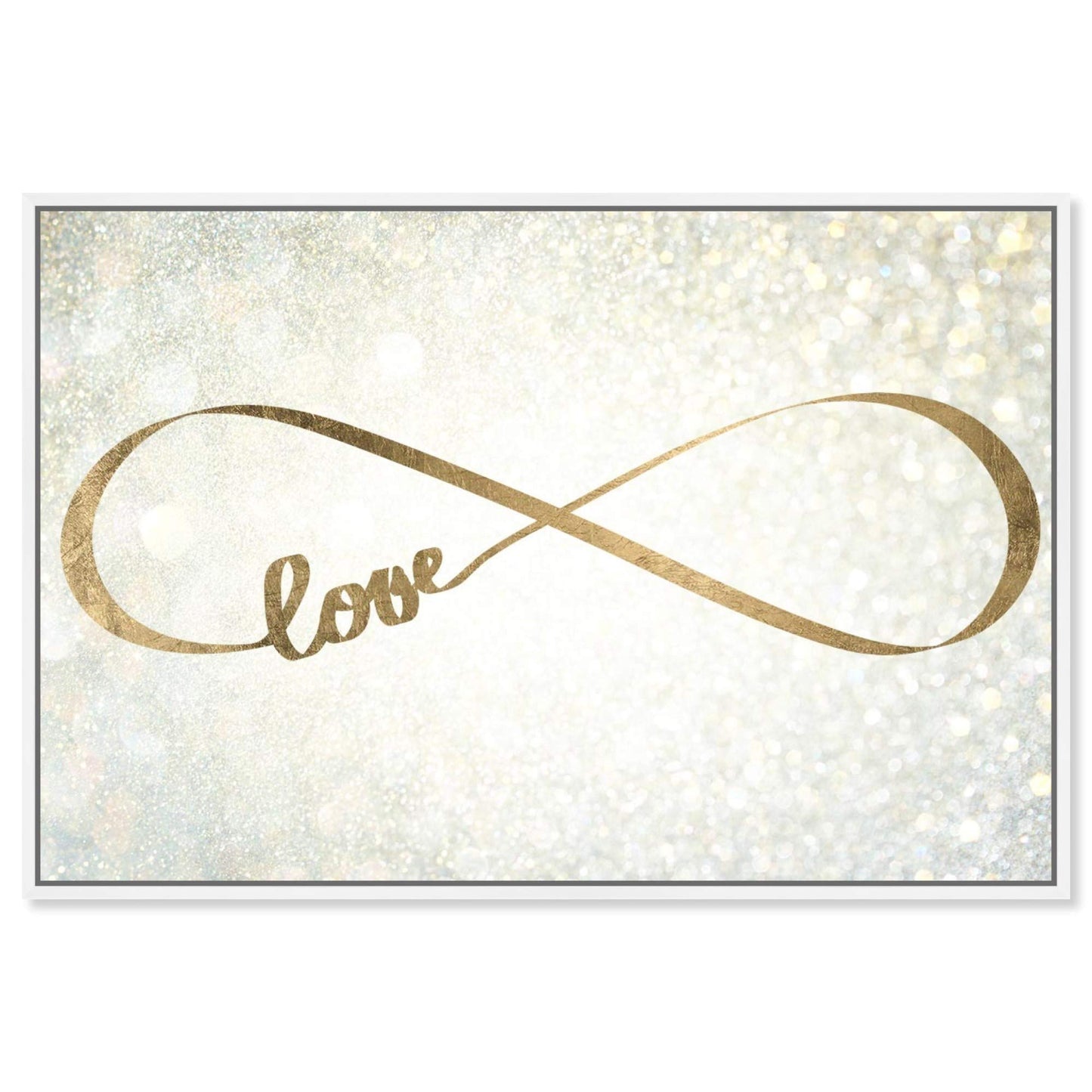 The Oliver Gal Artist Co. Typography Wall Art Canvas Prints 'Sparkle Love Quotes and Sayings Home Décor, 15 in x 10 in, White Frame
