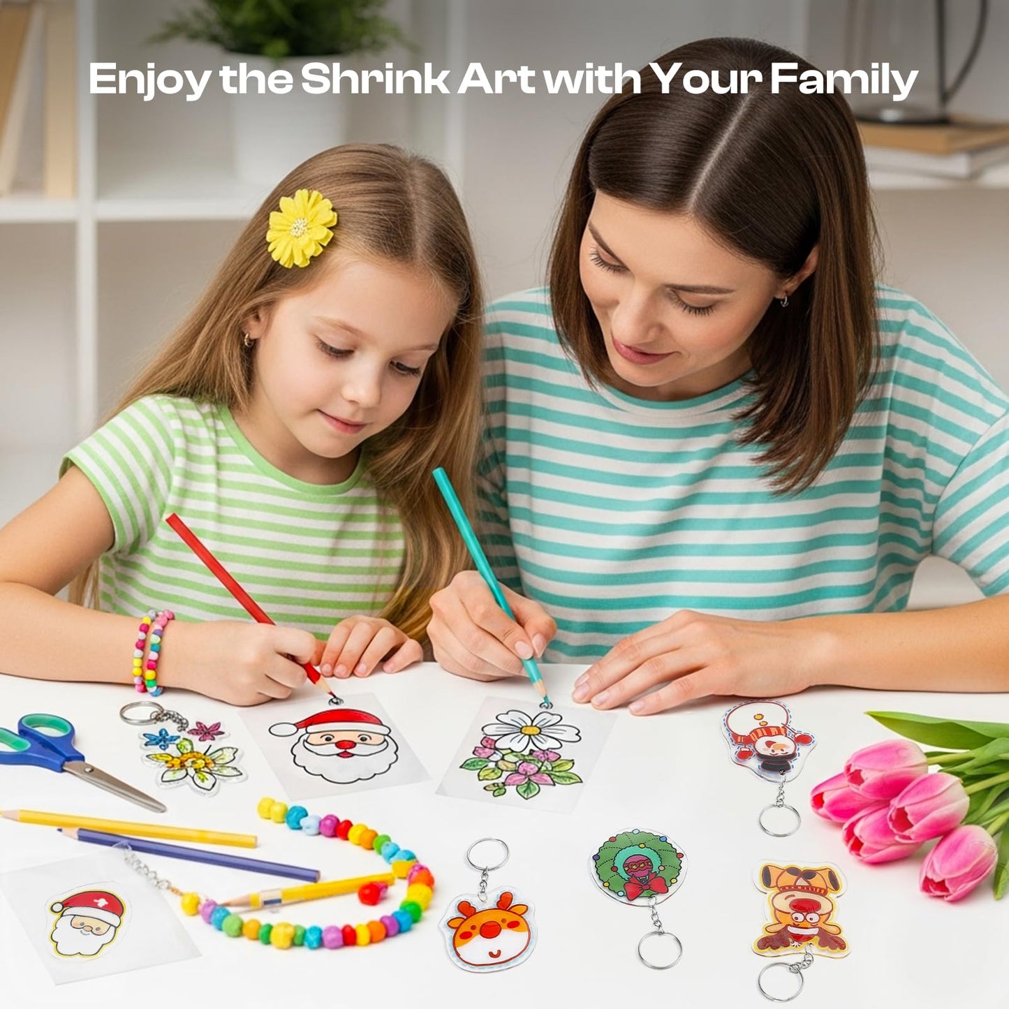 Auihiay 80 Pieces Shrink Plastic Sheets, Shrink Films Papers, Shrinky Art for Creative Handicrafts, Halloween and Christmas Ornaments (7.9 X 5.7 inch)