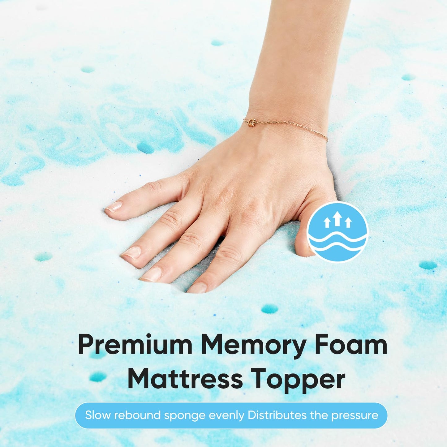 OLIXIS 3 Inch Full Size Gel Infused Memory Foam Mattress Topper, a Soft Breathable Cooling Bed Pad, a Comfortable Bed Mattress Overlay for Bedroom, RV, Camper and Sleeper Sofa, CertiPUR-US Certified