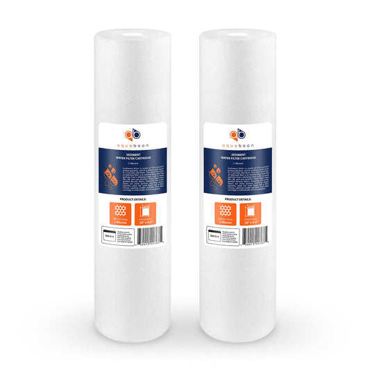 Aquaboon 1 Micron 20" Sediment Water Filter Replacement Cartridge | Whole House Sediment Filtration | Compatible with AP810-2, SDC-45-2005, FPMB5-20, P5-20, FP25B, 155358-43, 2 Pack