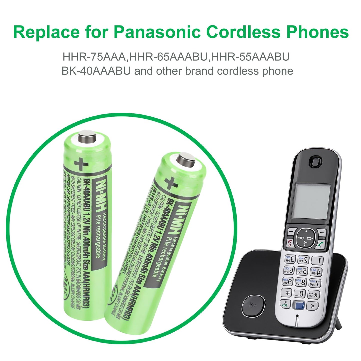 OSIM 8Pack BK-40AAABU Ni-MH AAA Rechargeable Batteries 400mah 1.2V AAA NI-MH Rechargeable Batteries for Panasonic Cordless Phones, Remote Controls, Electronics