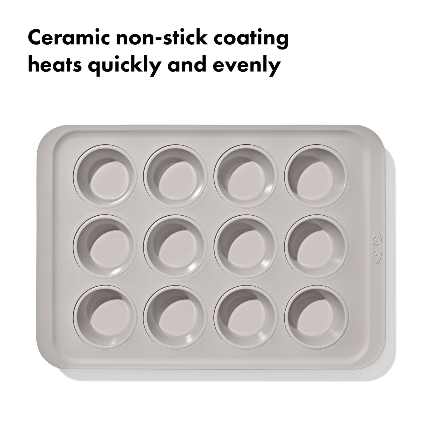 OXO Good Grips Non-Stick Pro Ceramic Coated Metal Bakeware 12 Cup Muffin Pan – Biscuit