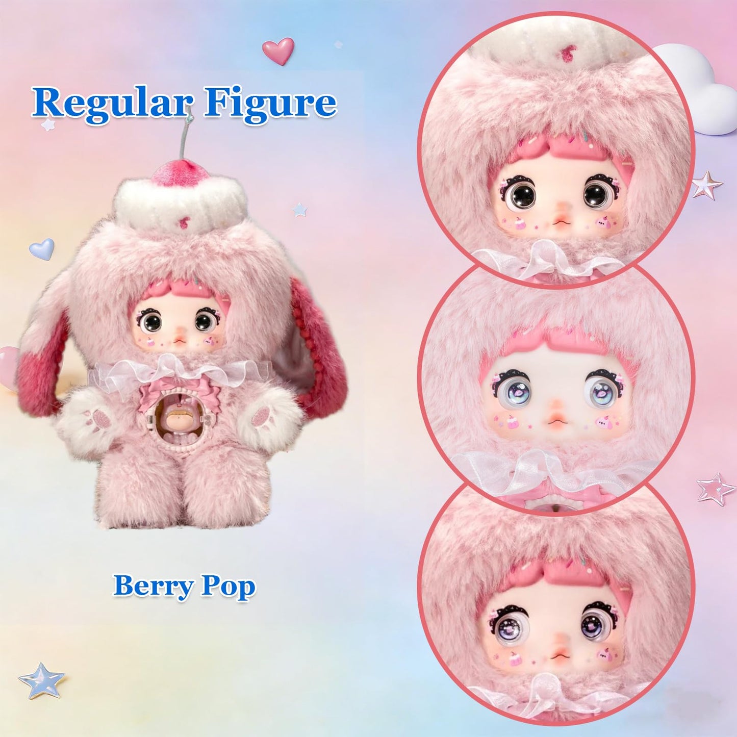 Waicommen A bite of Sweetheart Series Blind Plush Box, 1PC (1 of 7 Possible Styles), 6 Regular Figure and 1 Hidden Figure, for 15 Years Old and Up Collection, (Pack of 1)