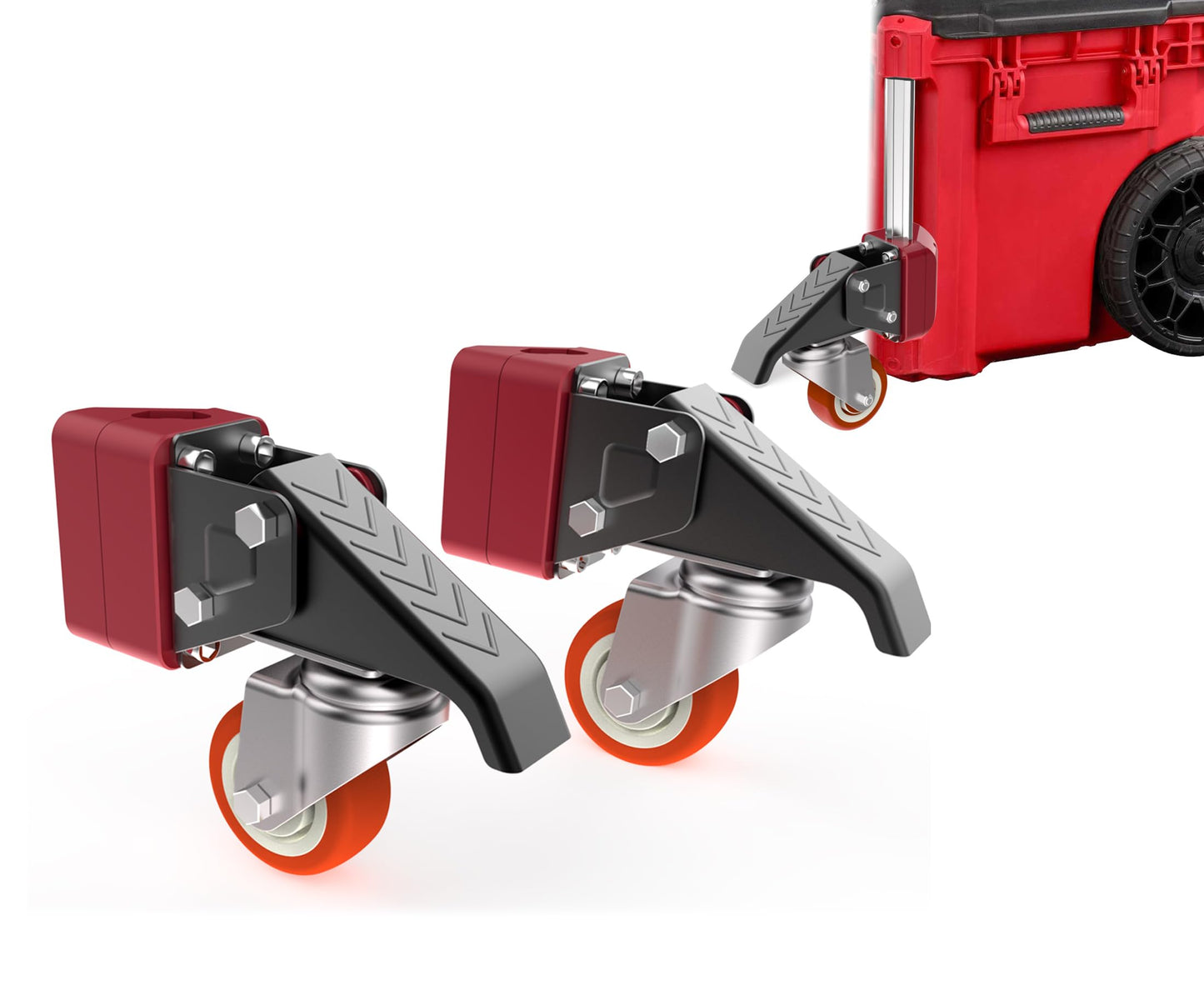 VIWOOP Front Wheels Upgrade Kit for Milwaukee Packout System - Easy Rolling Dolly Conversion.Accessories for Milwaukee Packout Rolling Tool Box.