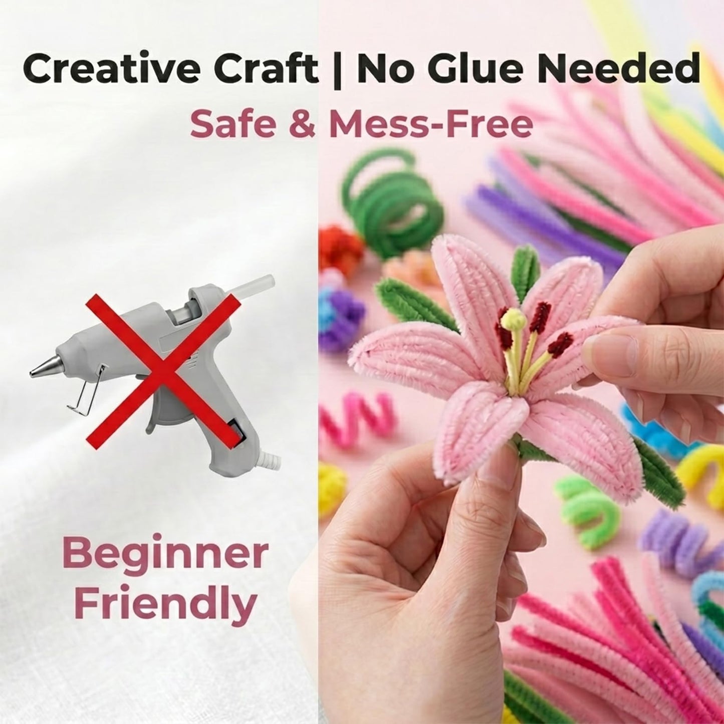 AlniuLefe Pipe Cleaner Flower Crafts Kit (Lily)
