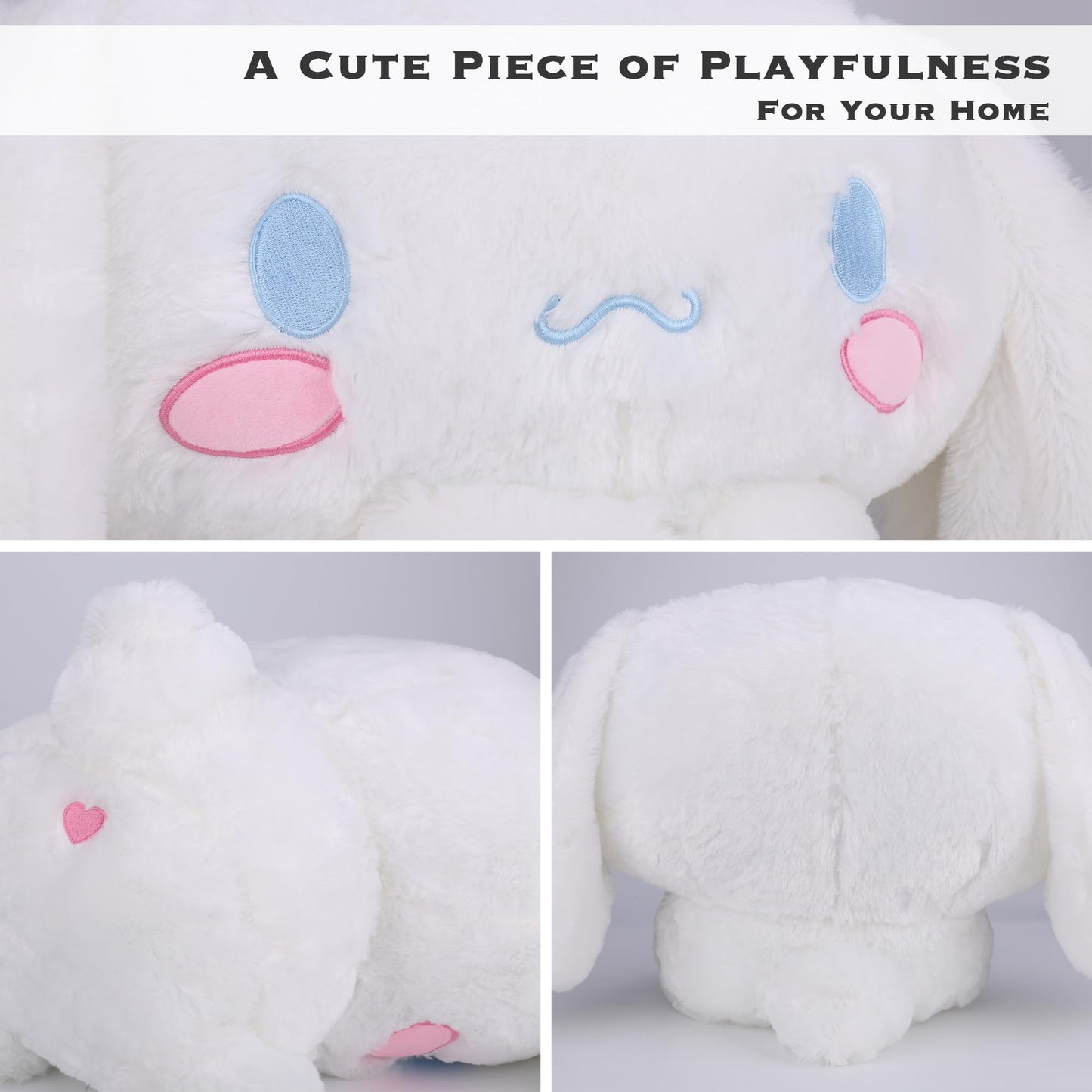 Juju White Kawaii Plush (20 in) - Cute Stuffed Animal Kawaii Plushies - Peluche Big Stuffed Animals Plushie - Peluches Grandes Cute Plushies - Cool Stuff Plush - Plushy (Hpy)