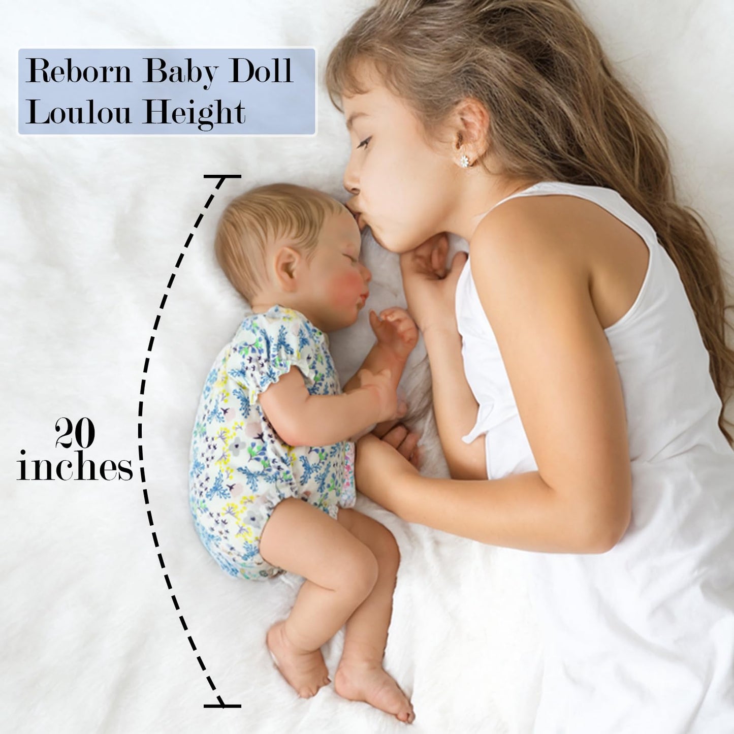 SCOM Lifelike Reborn Baby Dolls Loulou - 20 Cute Realistic Silicone Baby Girl, Weighted Full Vinyl Body Newborn Doll with Accessories for Ages 3+ | Premium Gift