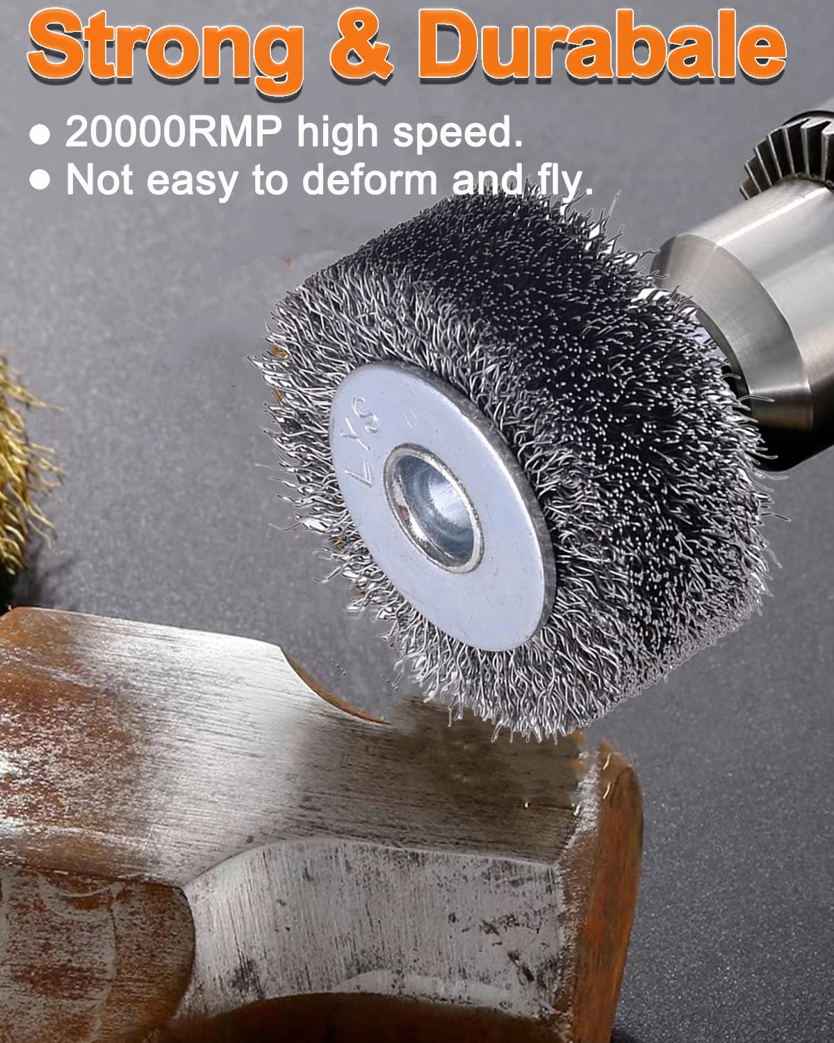 10 Pack Wire Wheel Brush Wire Wheel Brush for Drill Attachment, Rocaris 2 Inch Heavy Duty Wire Brushes Removal Paint Rust & Corrosion, 0.0118" Carbon Steel Wire, 1/4in Shank, 20000RPM