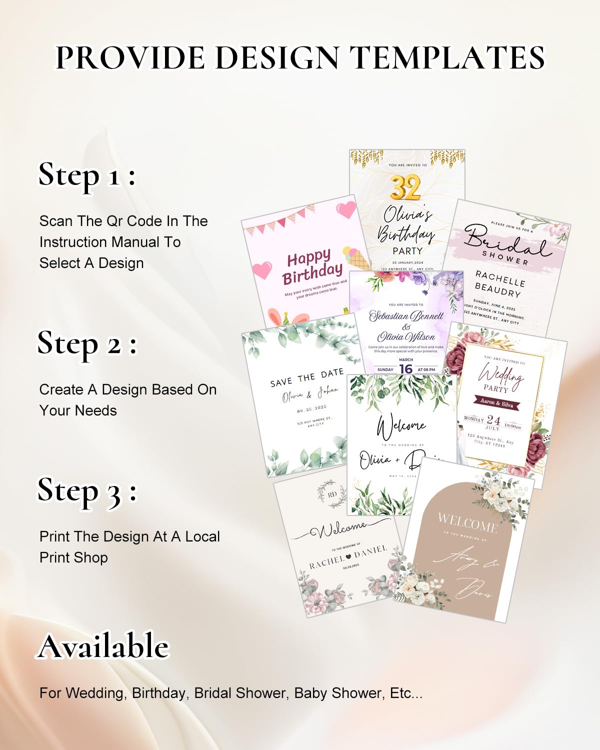 RARTOP Elegant White Wedding Easel Stand, Adjustable 30x20x68 in Welcome To Our Wedding Sign Display Stand with 39 Premium Templates&Leather Straps, Sturdy Display for Wedding, Birthday, Anniversary
