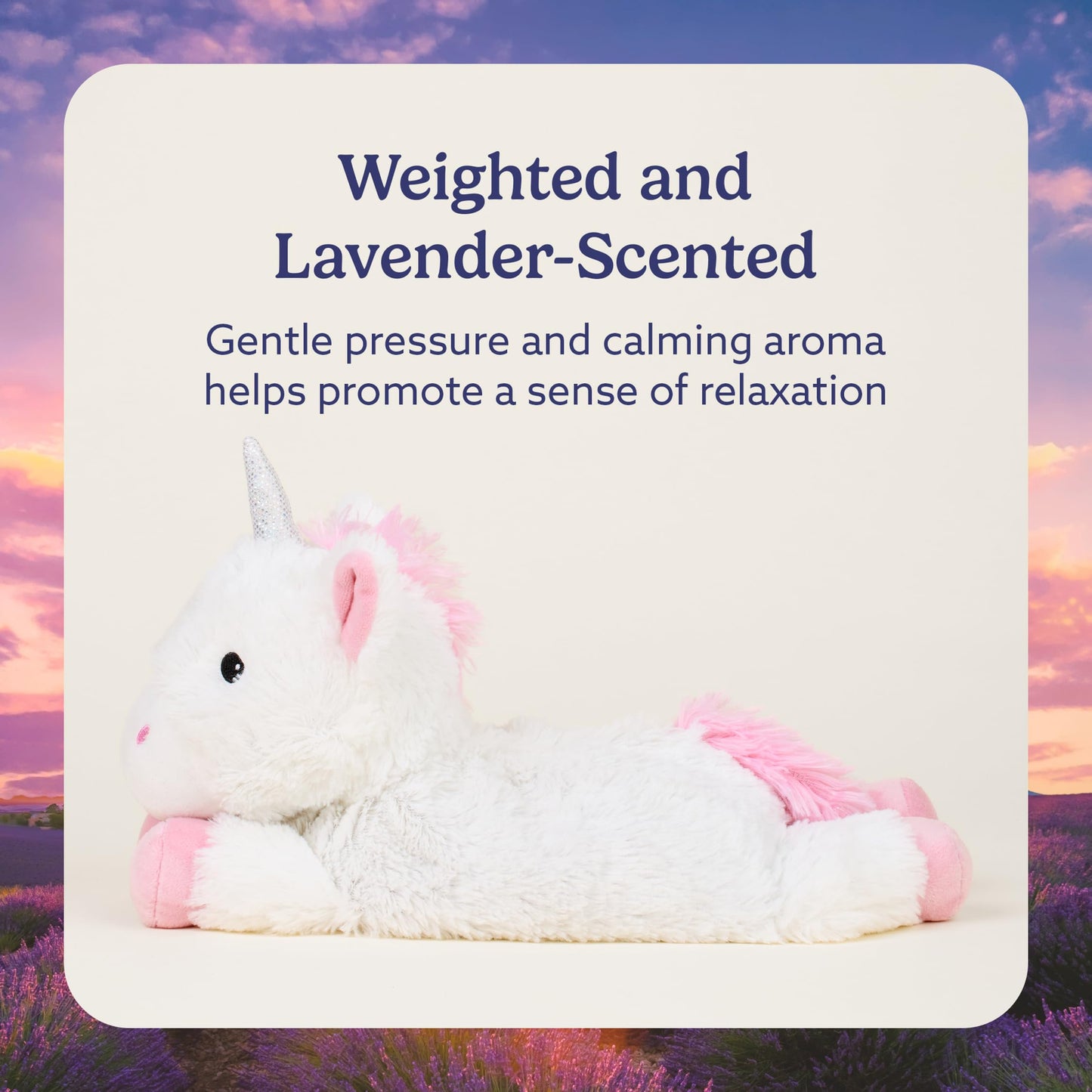 Warmies Microwave Safe & Weighted Plush Unicorn - Heated Plush for Warmth and Comfort - Cute Soft Plush for Adults and Kids (Boys, Girls, Babies, Toddlers)