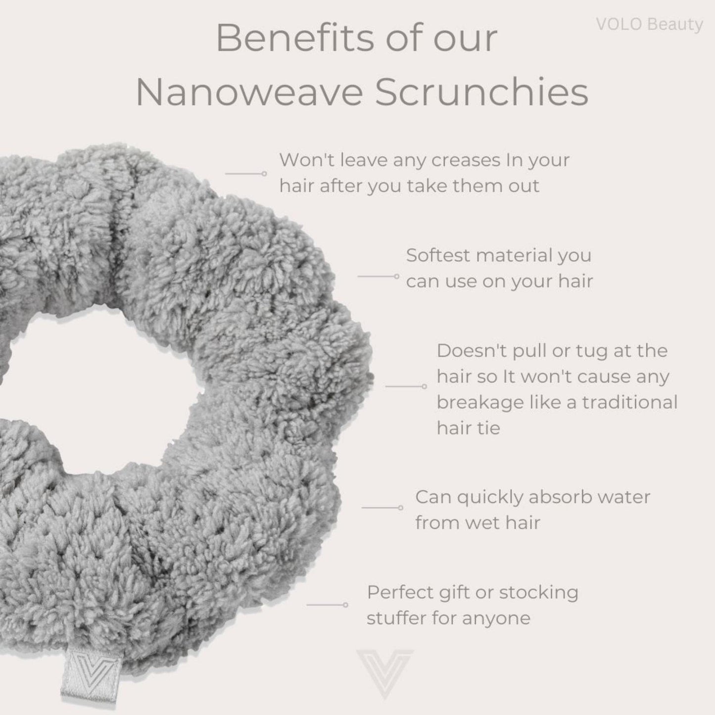 VOLO Salt White Hair Towel, Spa Headband & Scrunchie Set | Ultra Soft, Super Absorbent, Quick Drying Nanoweave Fabric | Towel Hair Accessories | The Core Collection | Microfiber