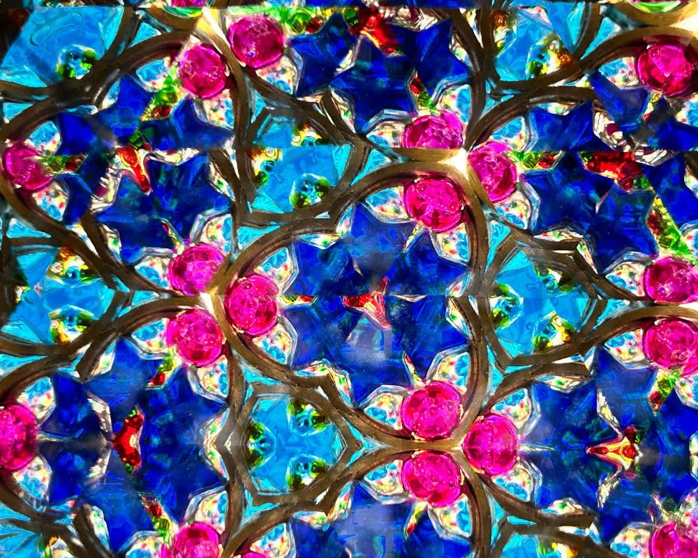 RII Handcrafted Etched Floral Pattern Lacquered Brass Kaleidoscope Includes Two Separate Turning Wheels-A Unique Gift to My Son, Grandson, Daughter. (6.5"x1")