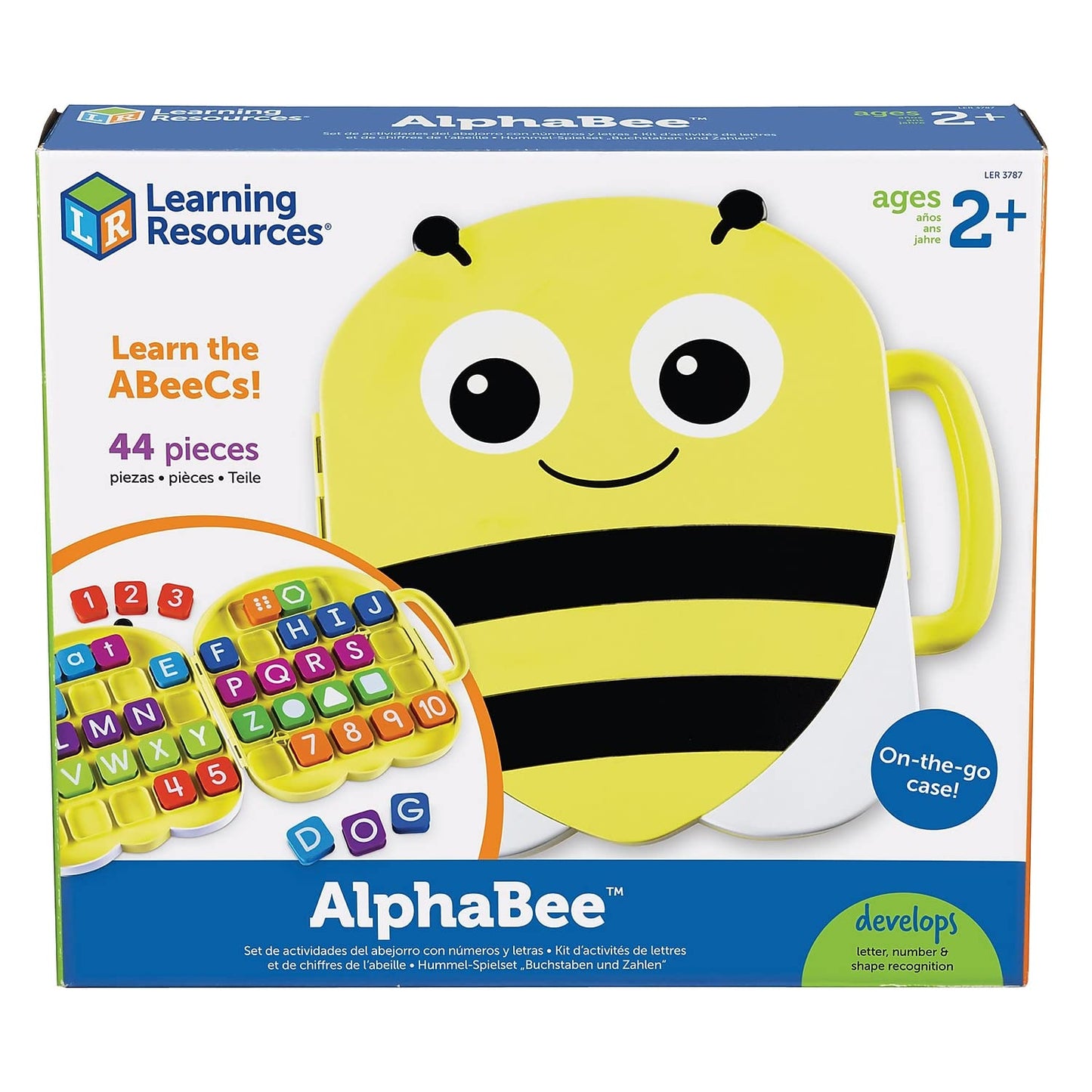 Learning Resources AlphaBee Alphabet, Homeschool, ABCs, Numbers, Shape & Word Recognition Activity Set, Multicolor (LER3787)