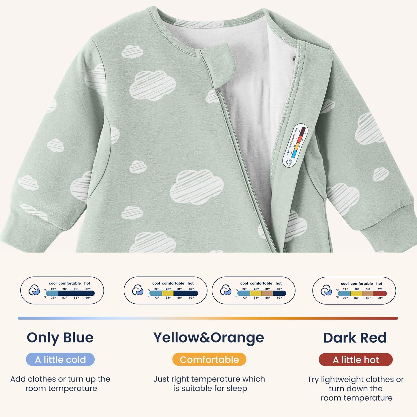 Unisex Sleeping Bag for Babies and Toddlers 1.0 Tog Sleep Sack 6-18 Months, Newborn Sleep Sack, Wearable Blanket Baby, One Piece Long Sleeves, Gifts for Baby
